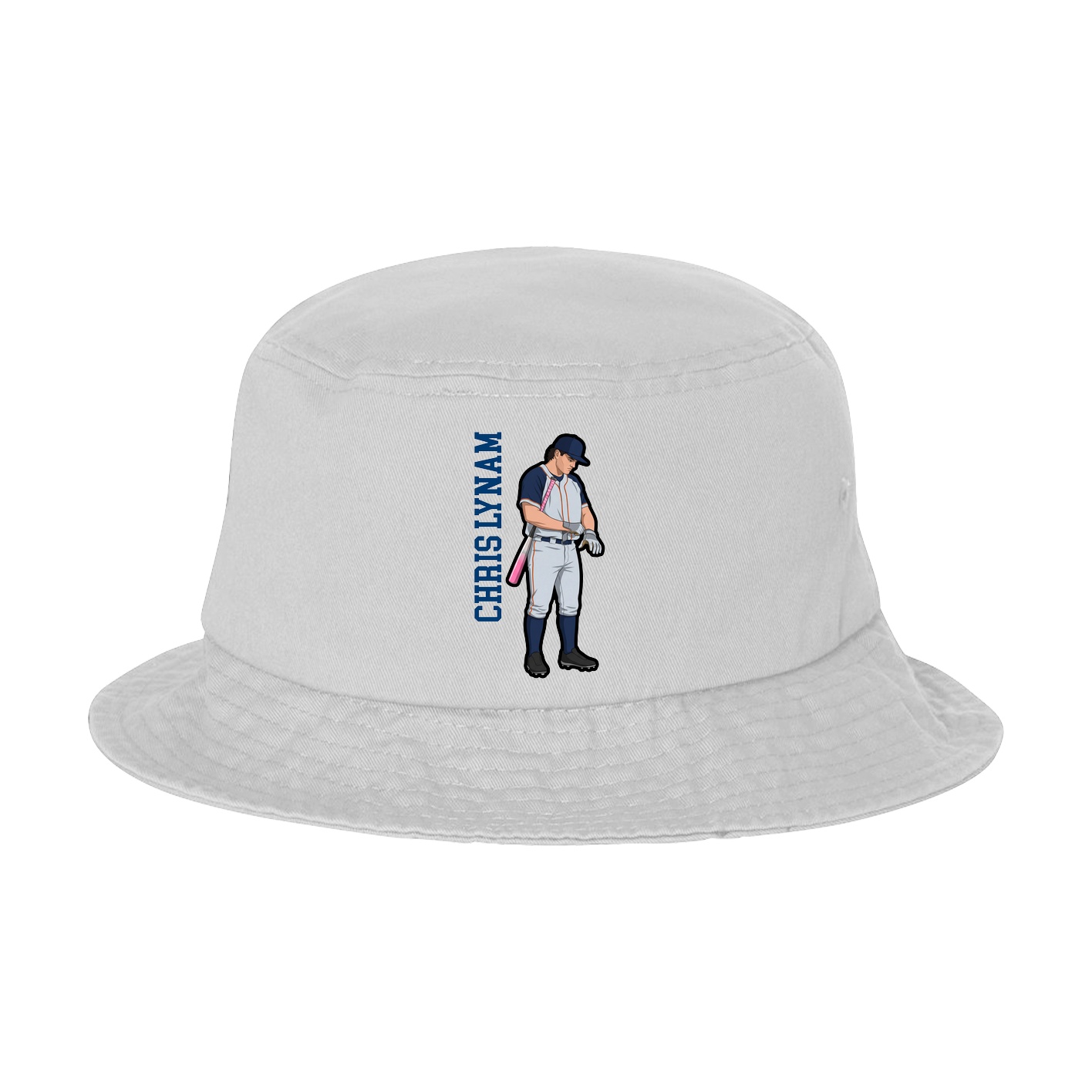 Bucket Cap — Name Vertical in White