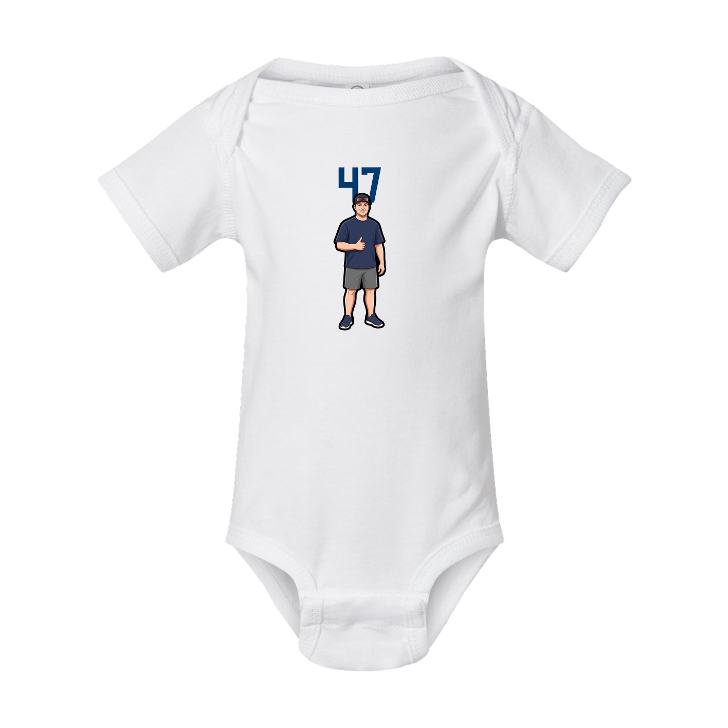 Baby Onesie — Number Top in White