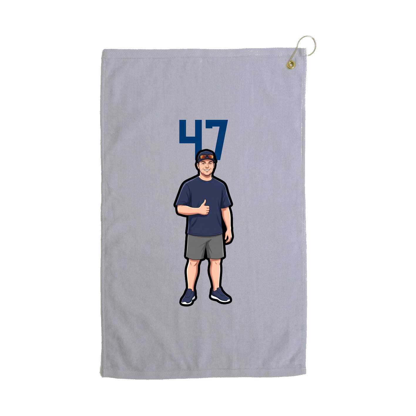Golf Towel — Number Top in Grey