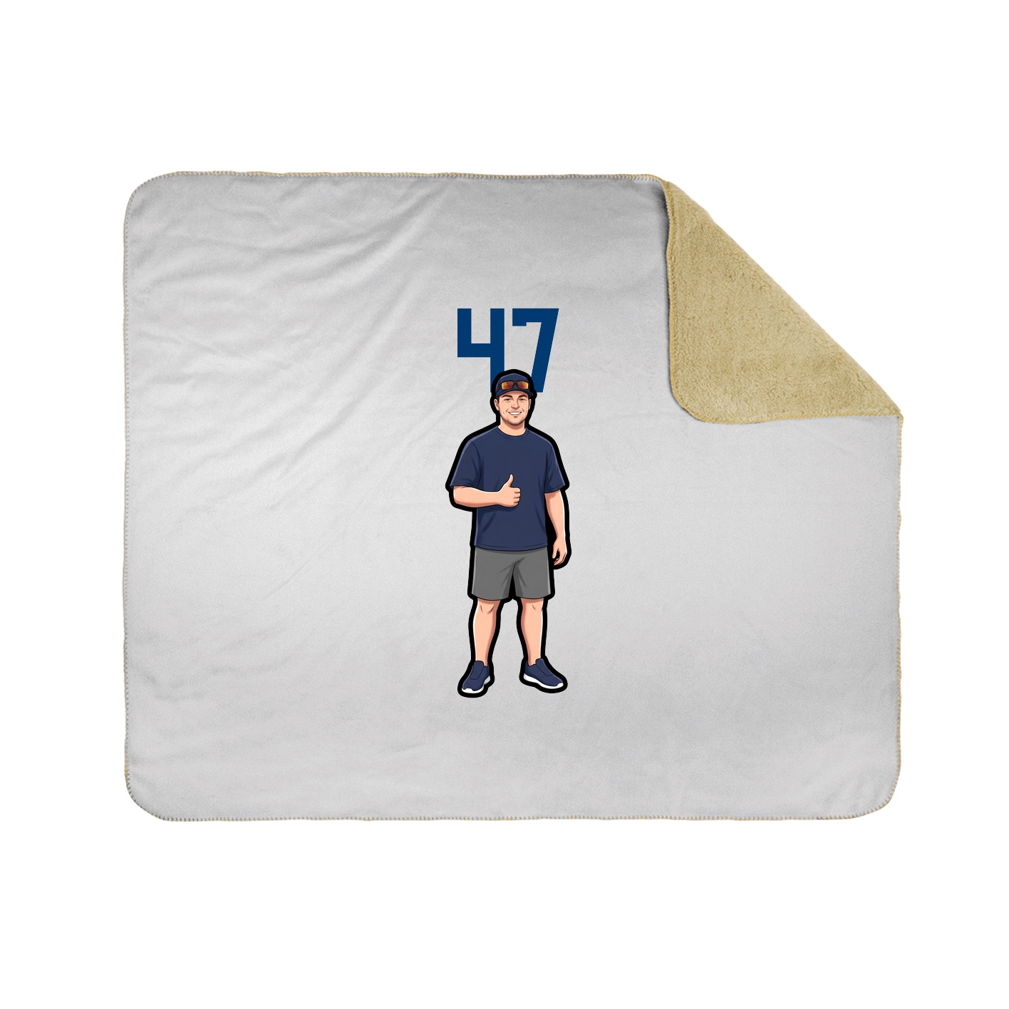 Throw Blanket — Number Top in White