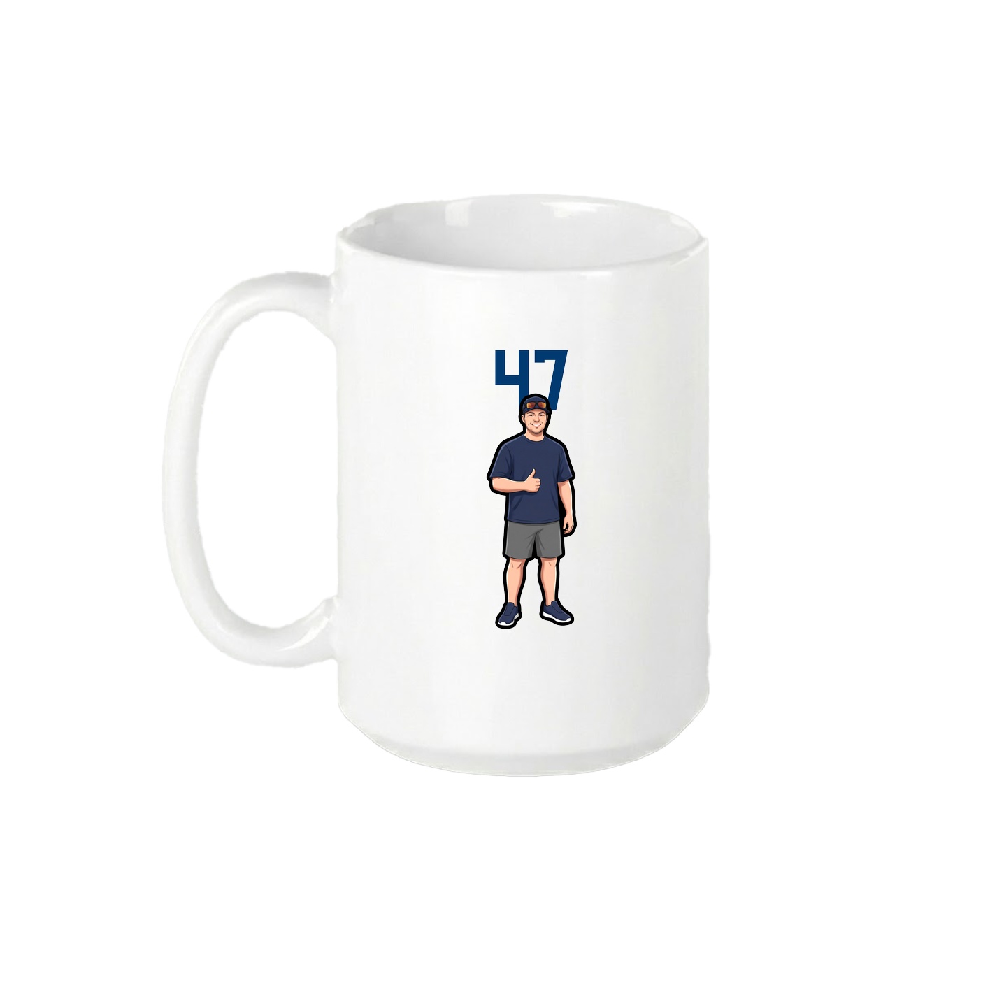 15oz Coffee Mug — Number Top in White