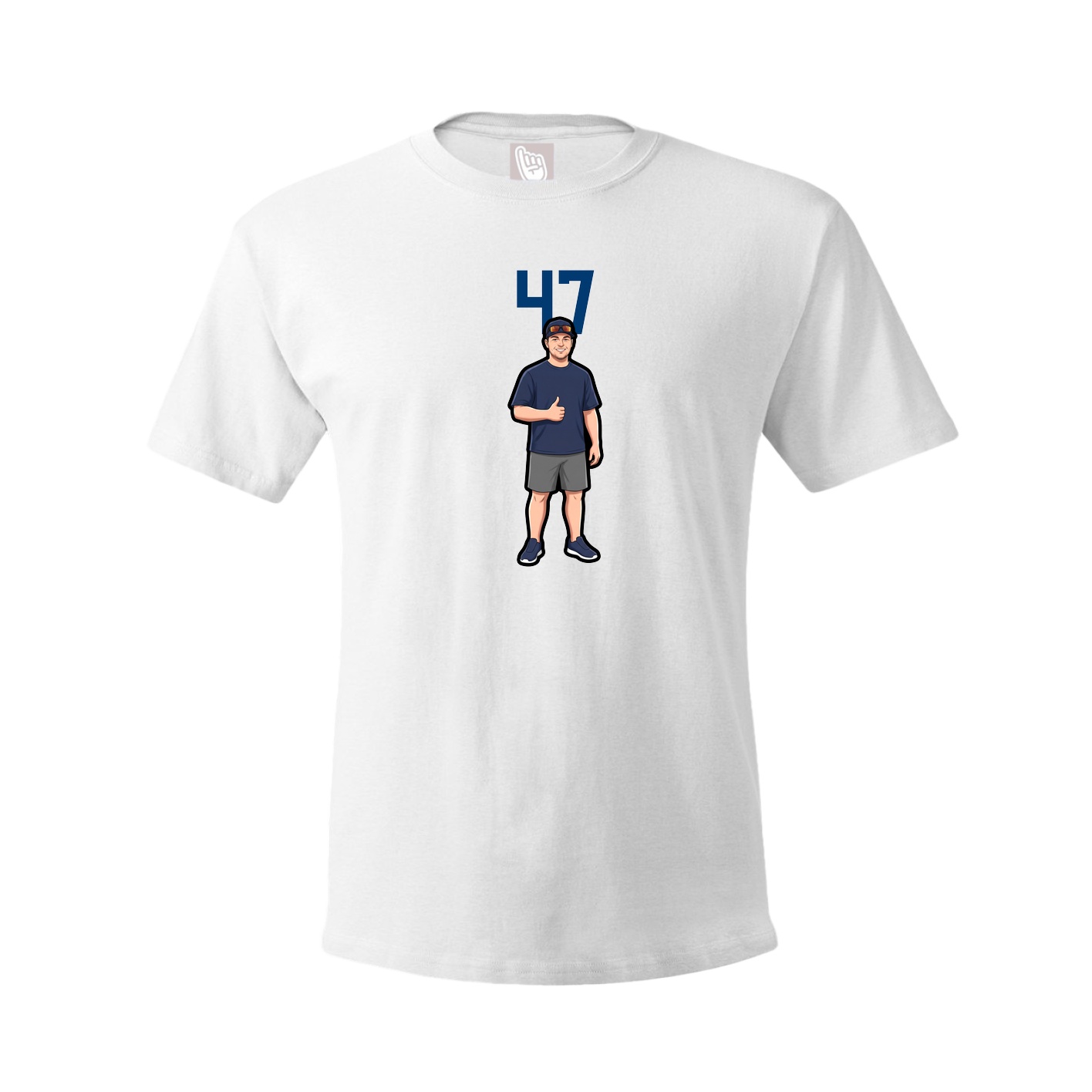Youth Tee — Number Top in White