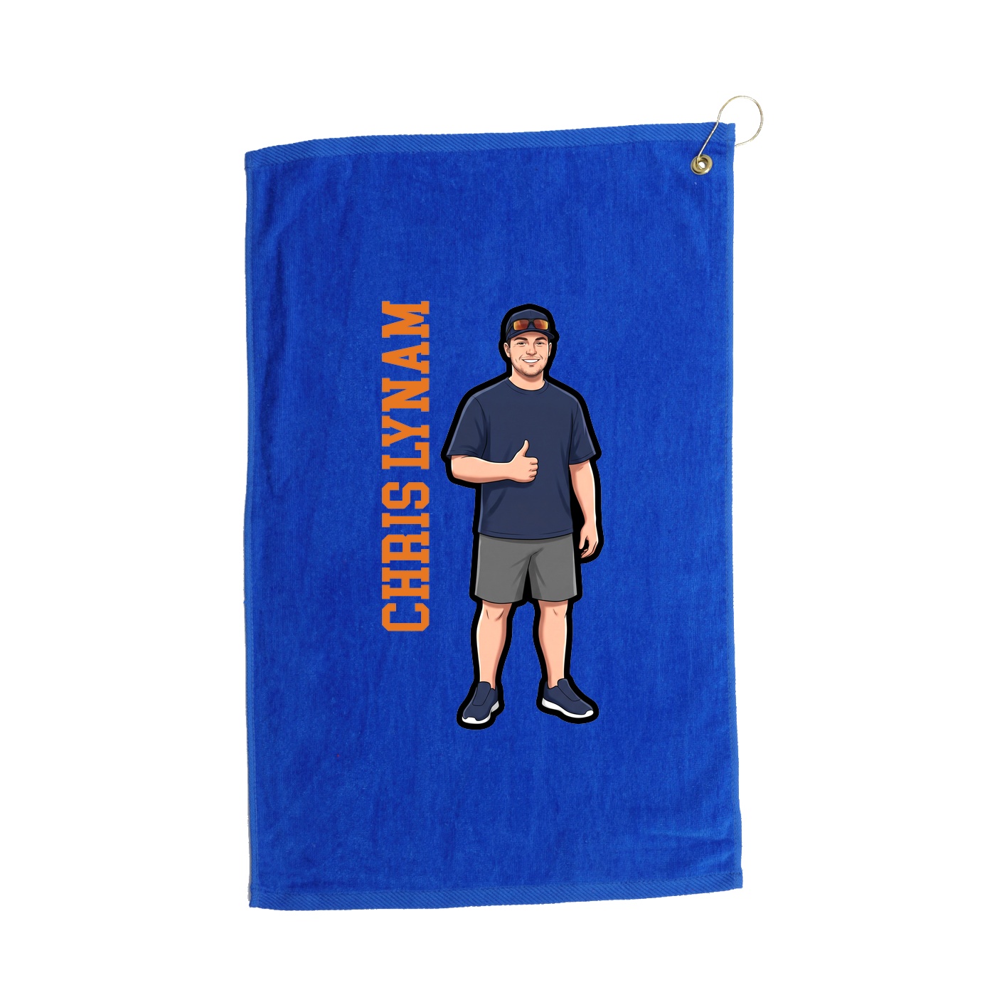 Golf Towel — Name Vertical in Royal