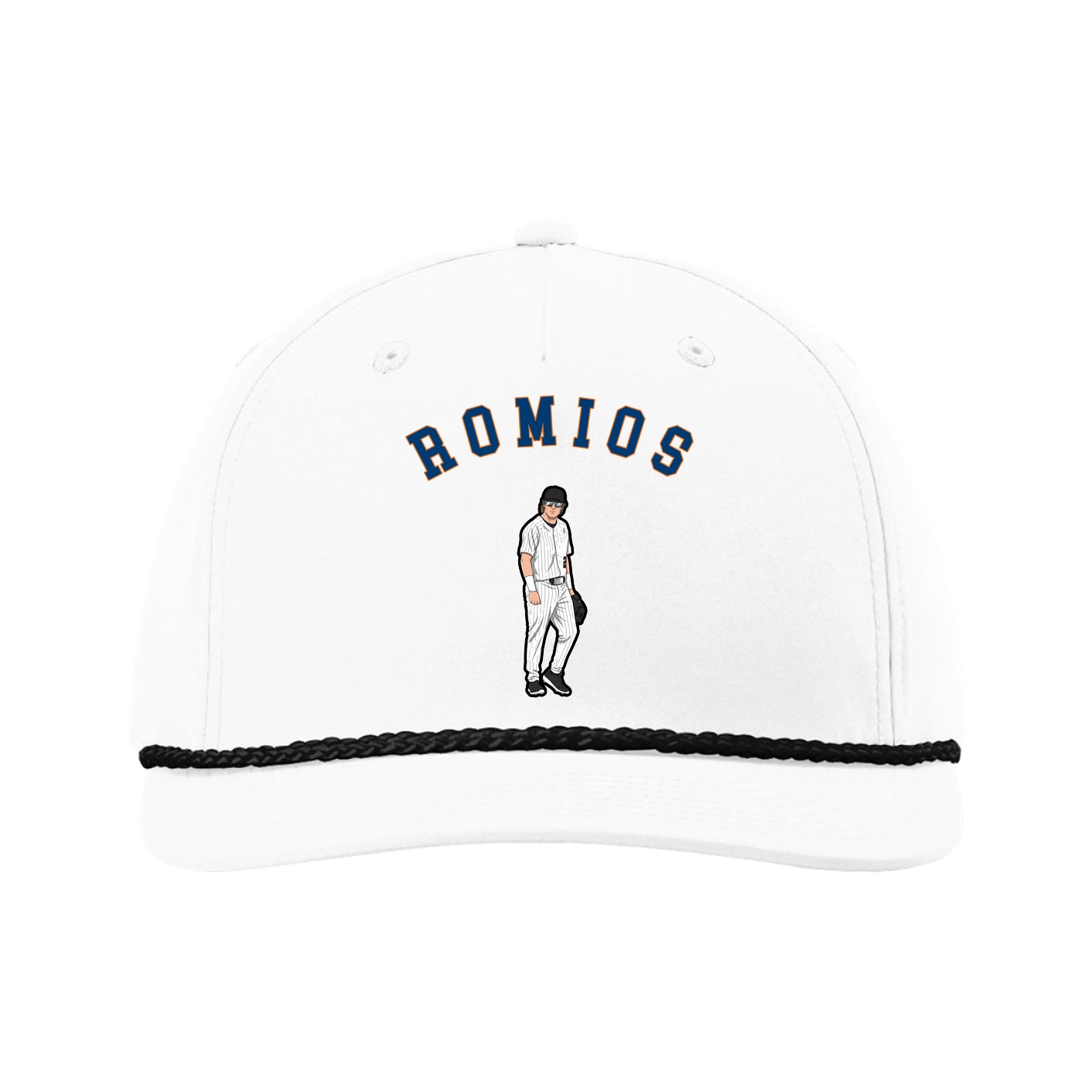 Five-Panel Classic Rope Cap — Shirsey Arch in White