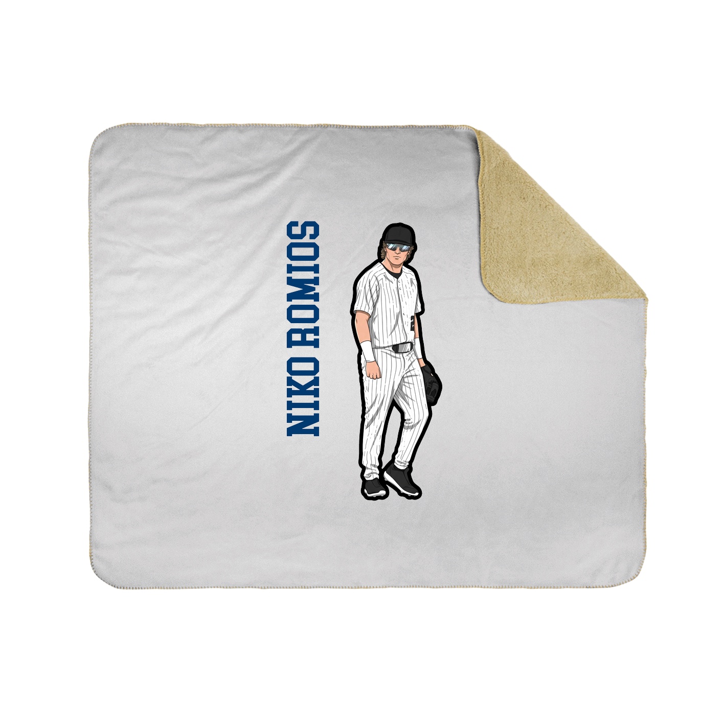 Throw Blanket — Name Vertical in White