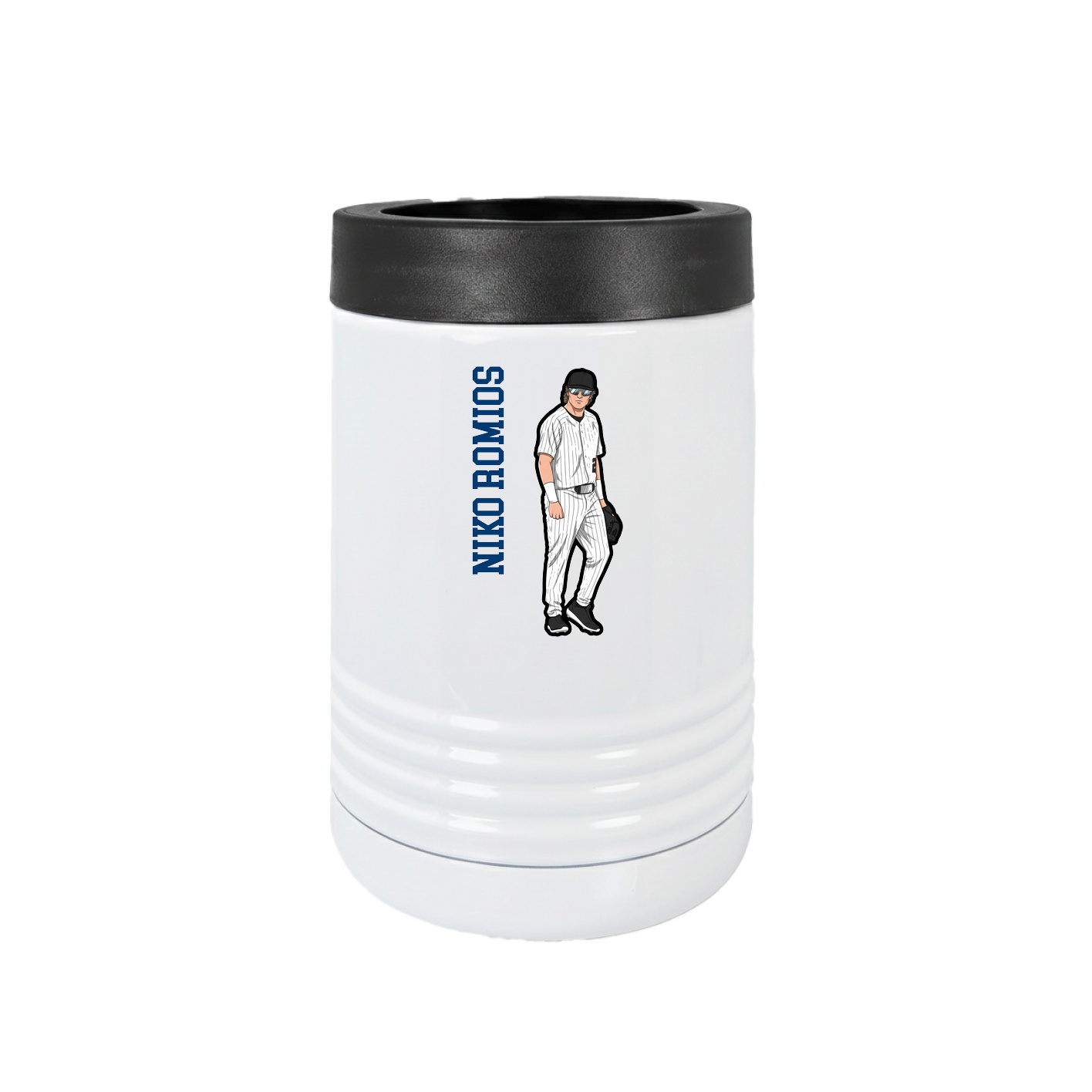 Beverage Holder — Name Vertical in White