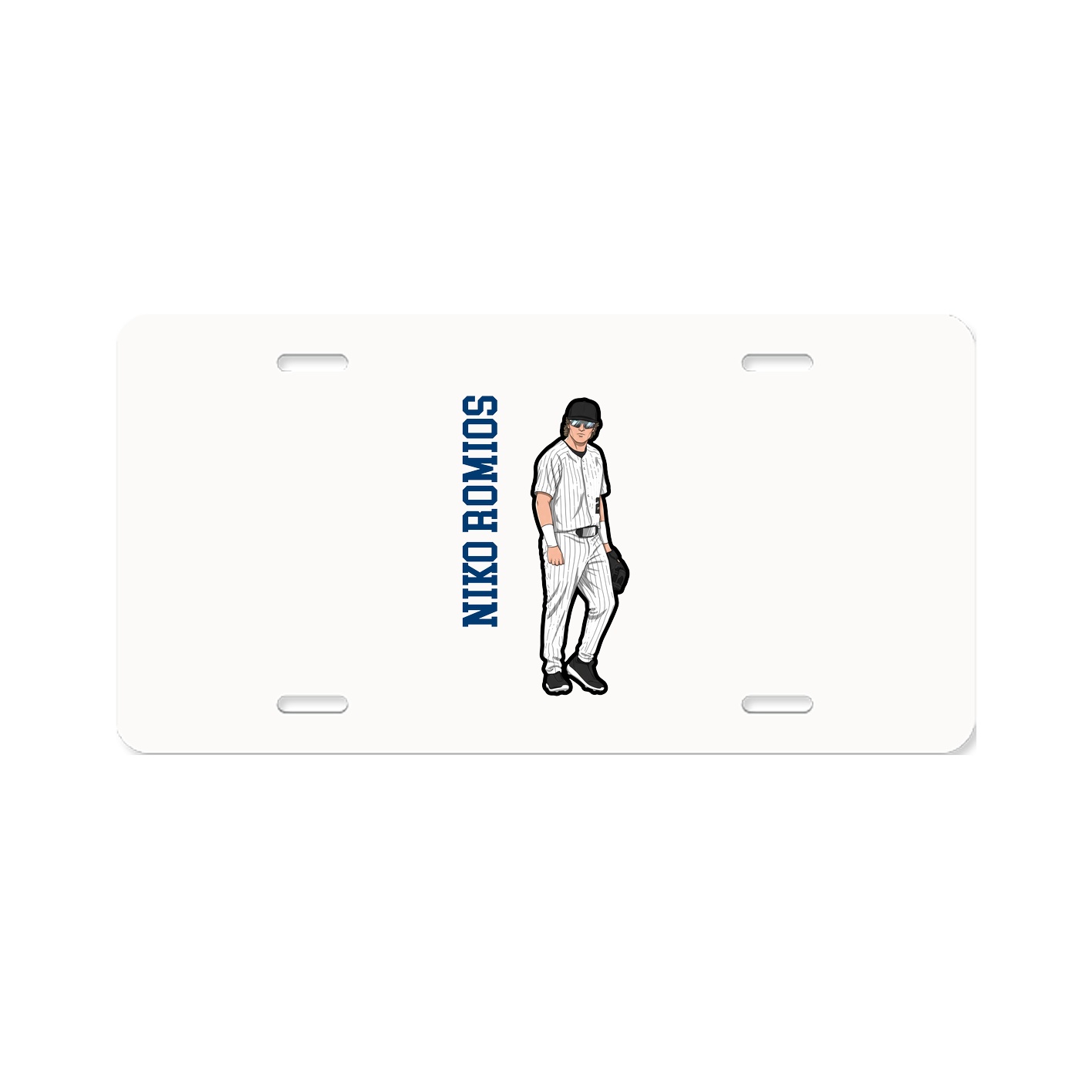 License Plate — Name Vertical in Classic
