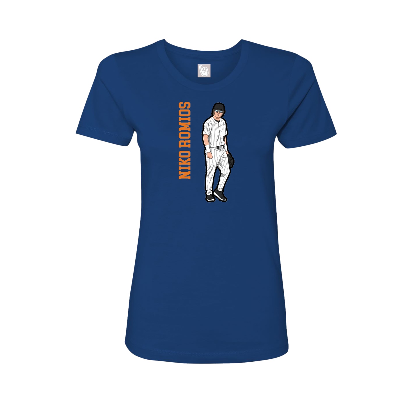 Womens Tee — Name Vertical in Royal