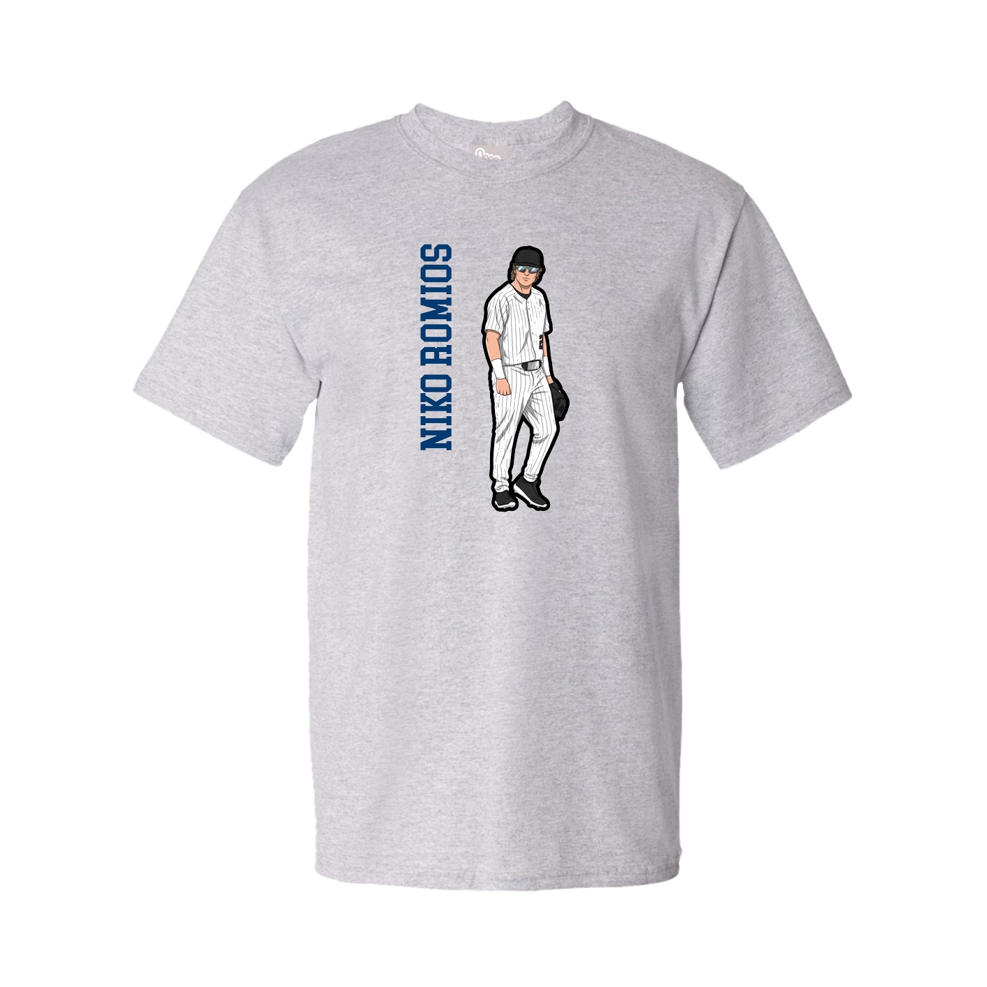 Youth Tee — Name Vertical in Grey