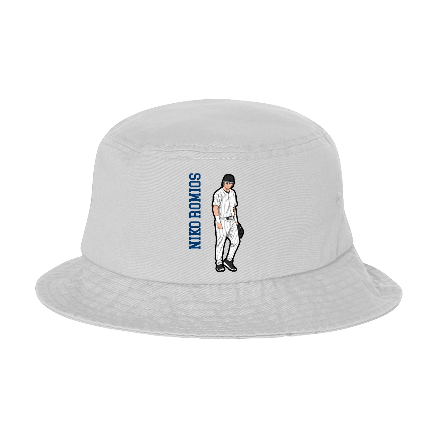 Bucket Cap — Name Vertical in White
