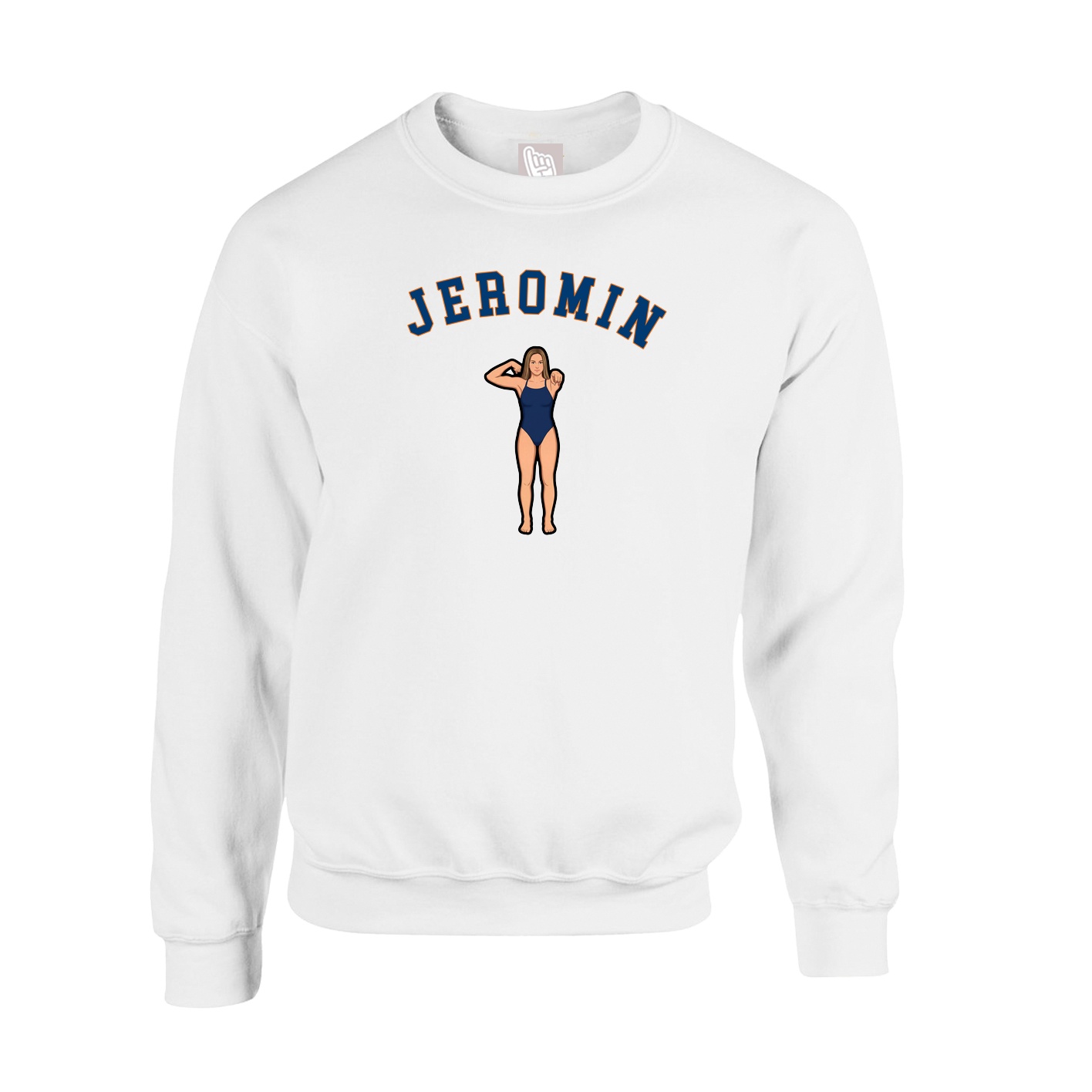 Fleece Crew — Shirsey Arch in White