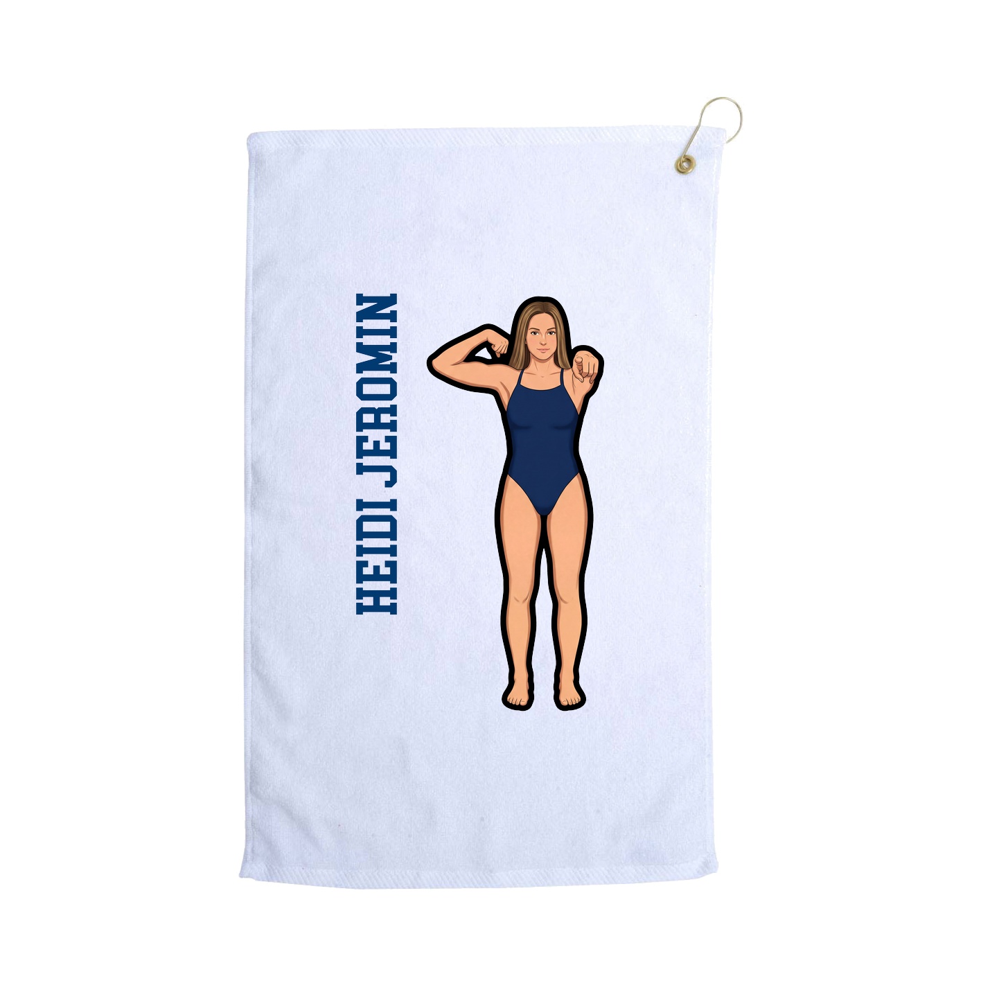 Golf Towel — Name Vertical in White