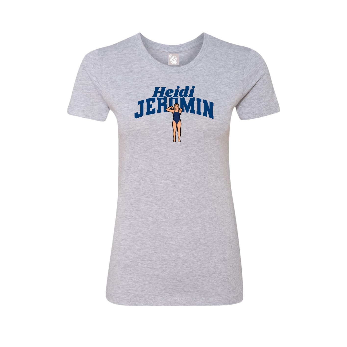 Fitted Women's Tee — Signature Arch in Grey