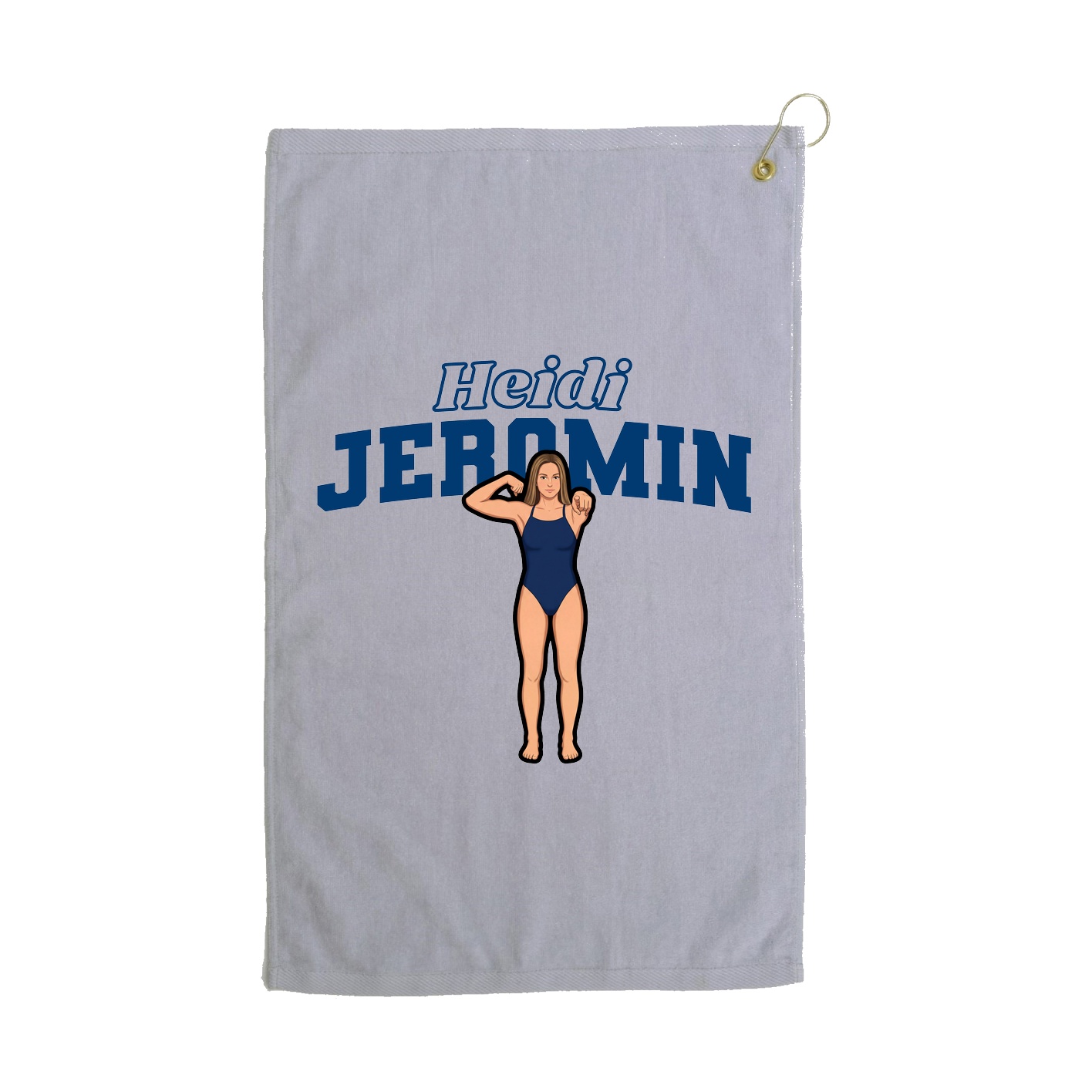 Golf Towel — Name Arch in Grey