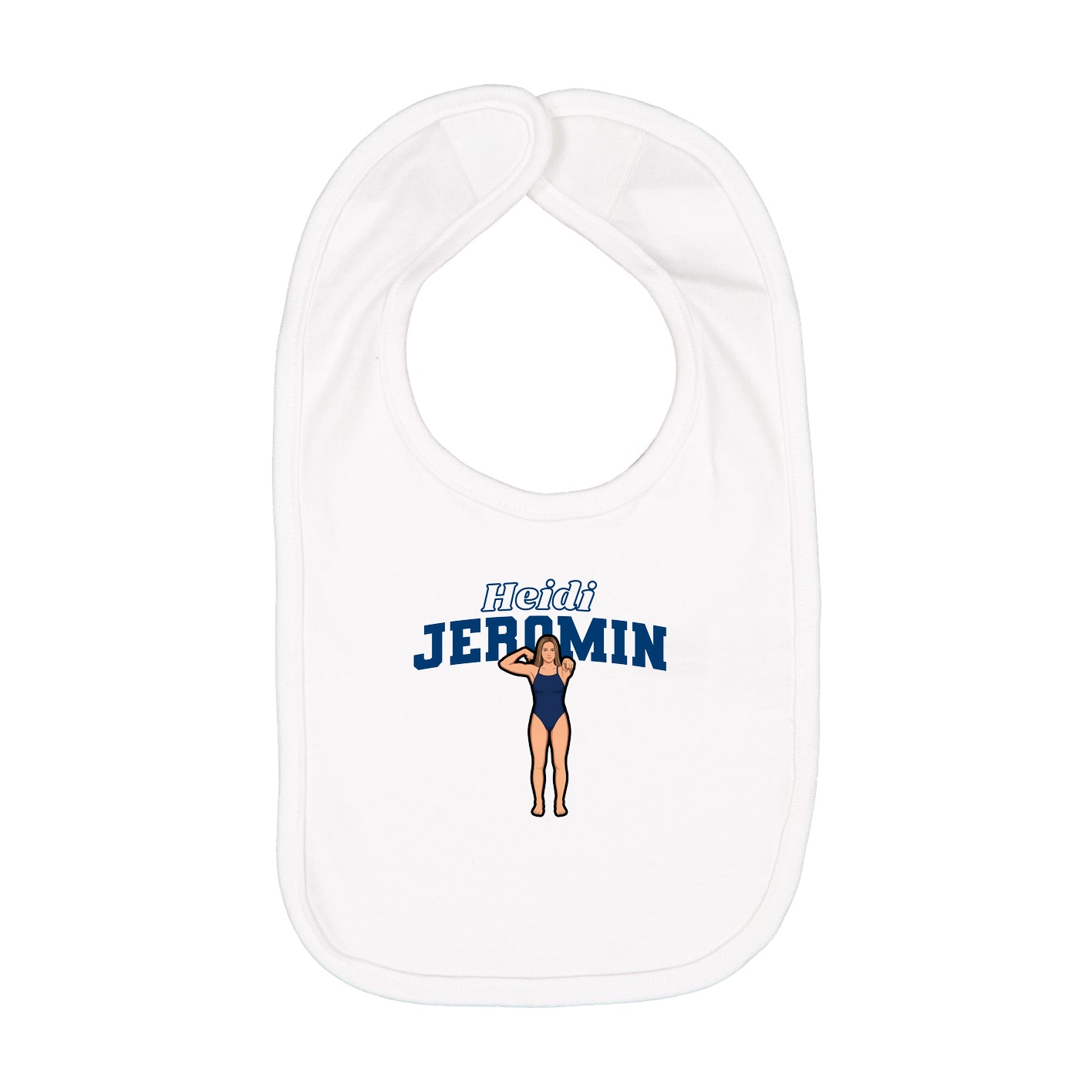Infant Bib — Name Arch in White