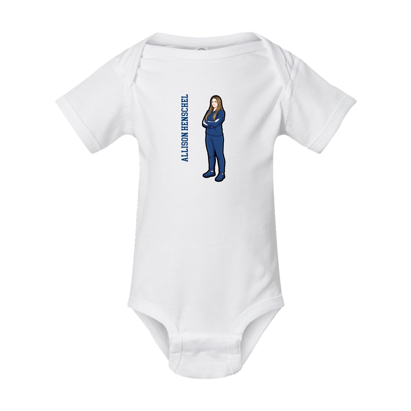 Baby Onesie — Name Vertical in White