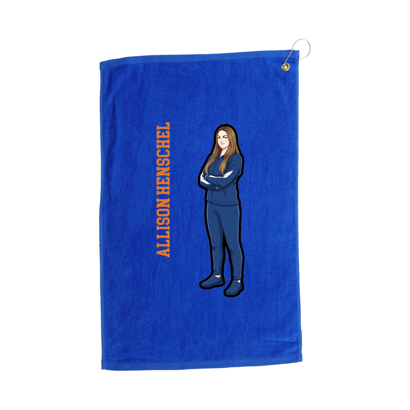 Golf Towel — Name Vertical in Royal