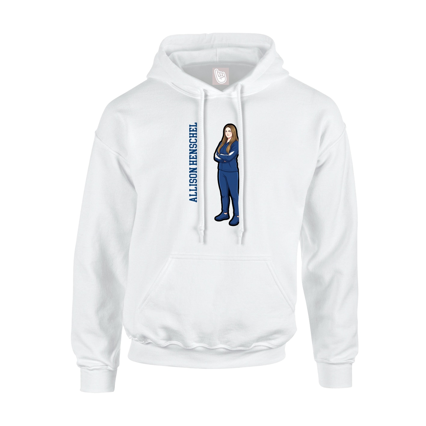 Hoodie — Name Vertical in White