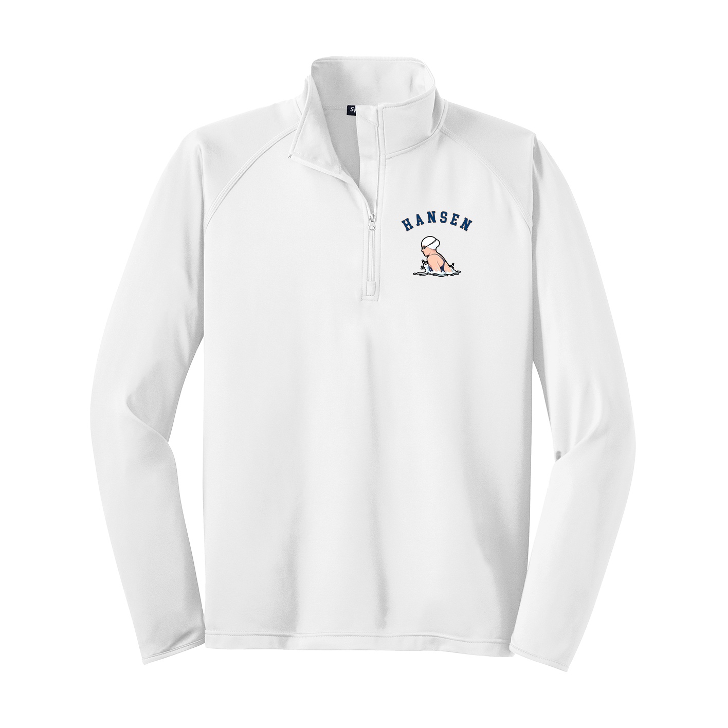 Q-Zip Pullover — Shirsey Arch in White