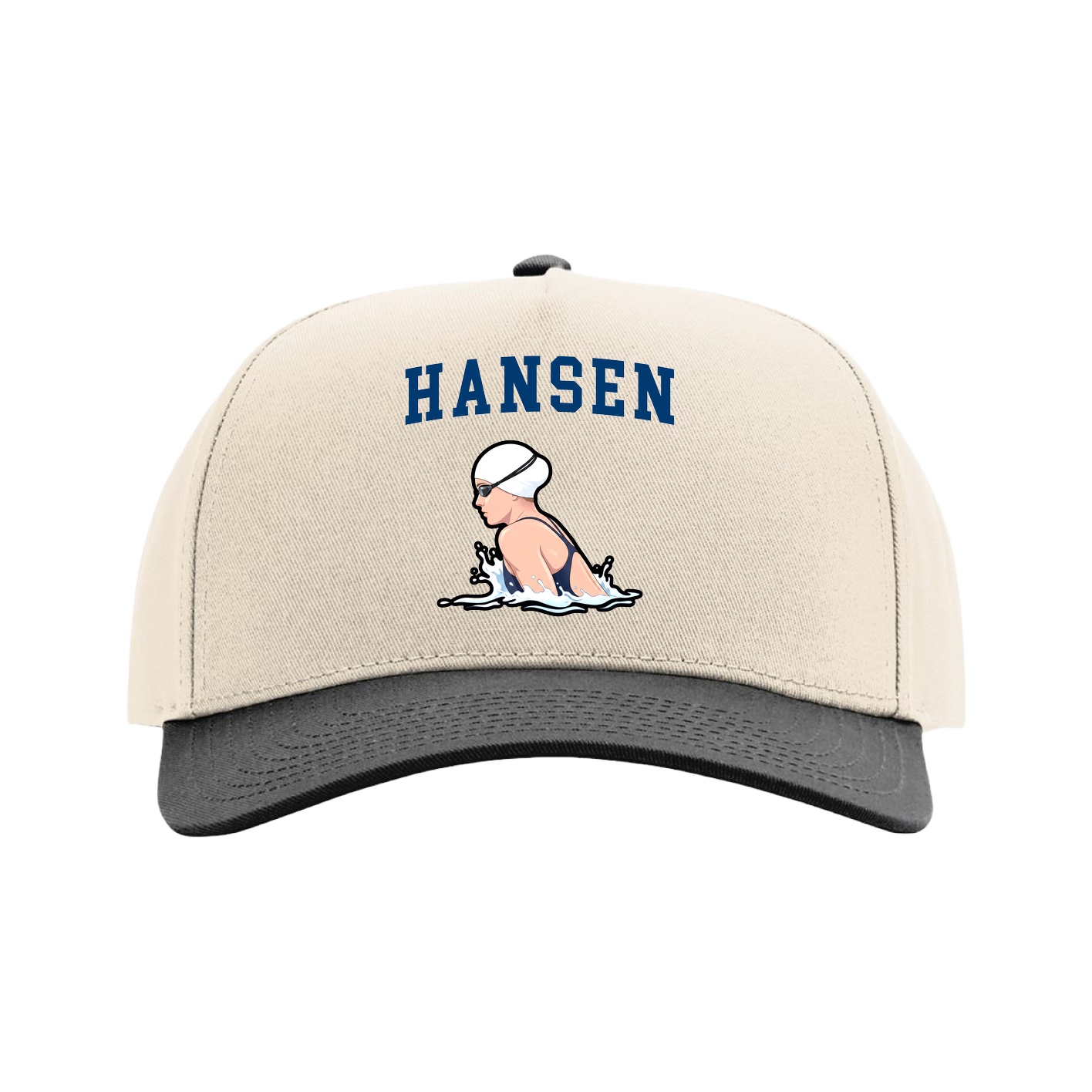 Full Fabric Five-Panel Champ Cap — Shirsey in Cream/Black