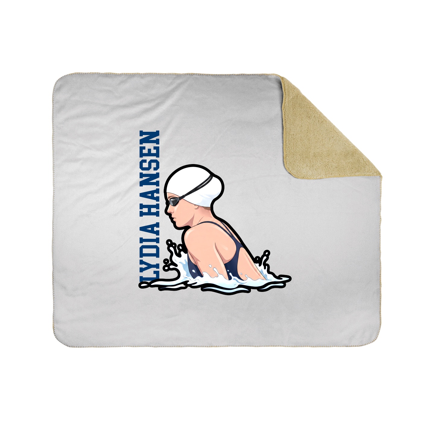 Throw Blanket — Name Vertical in White