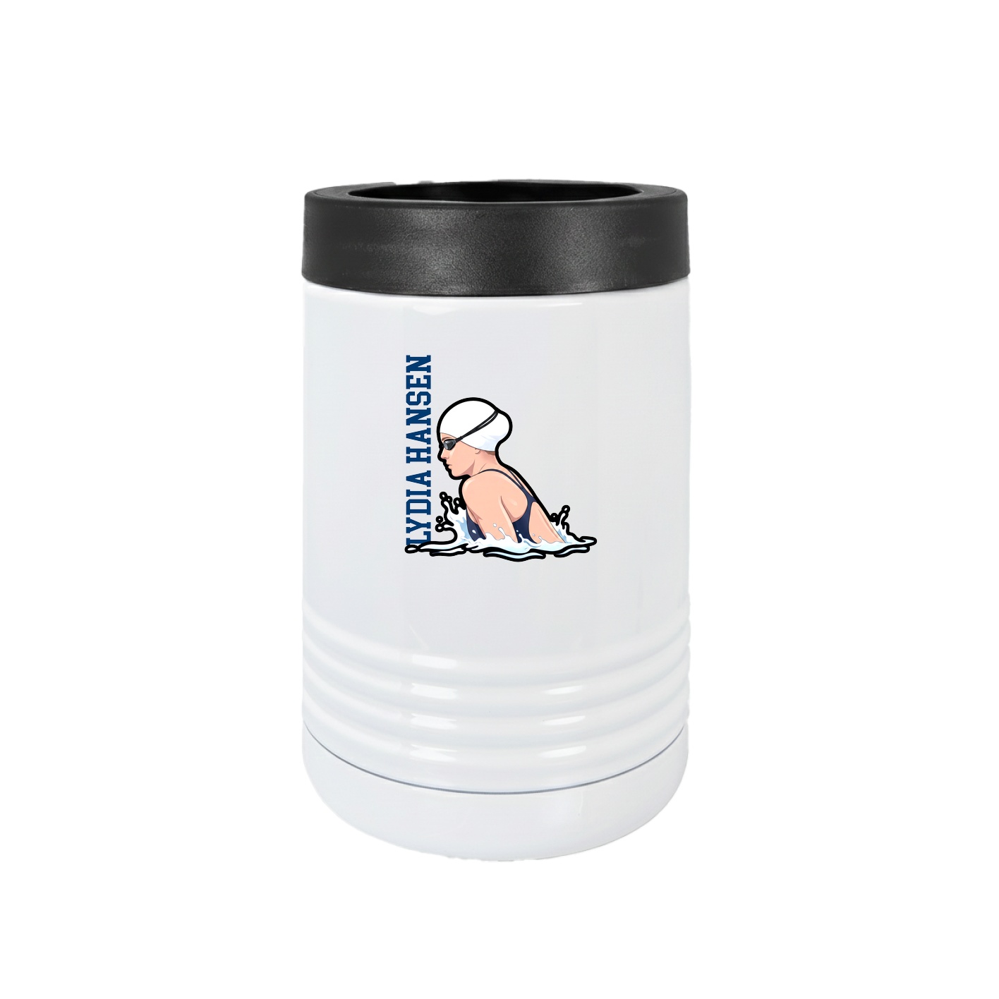 Beverage Holder — Name Vertical in White