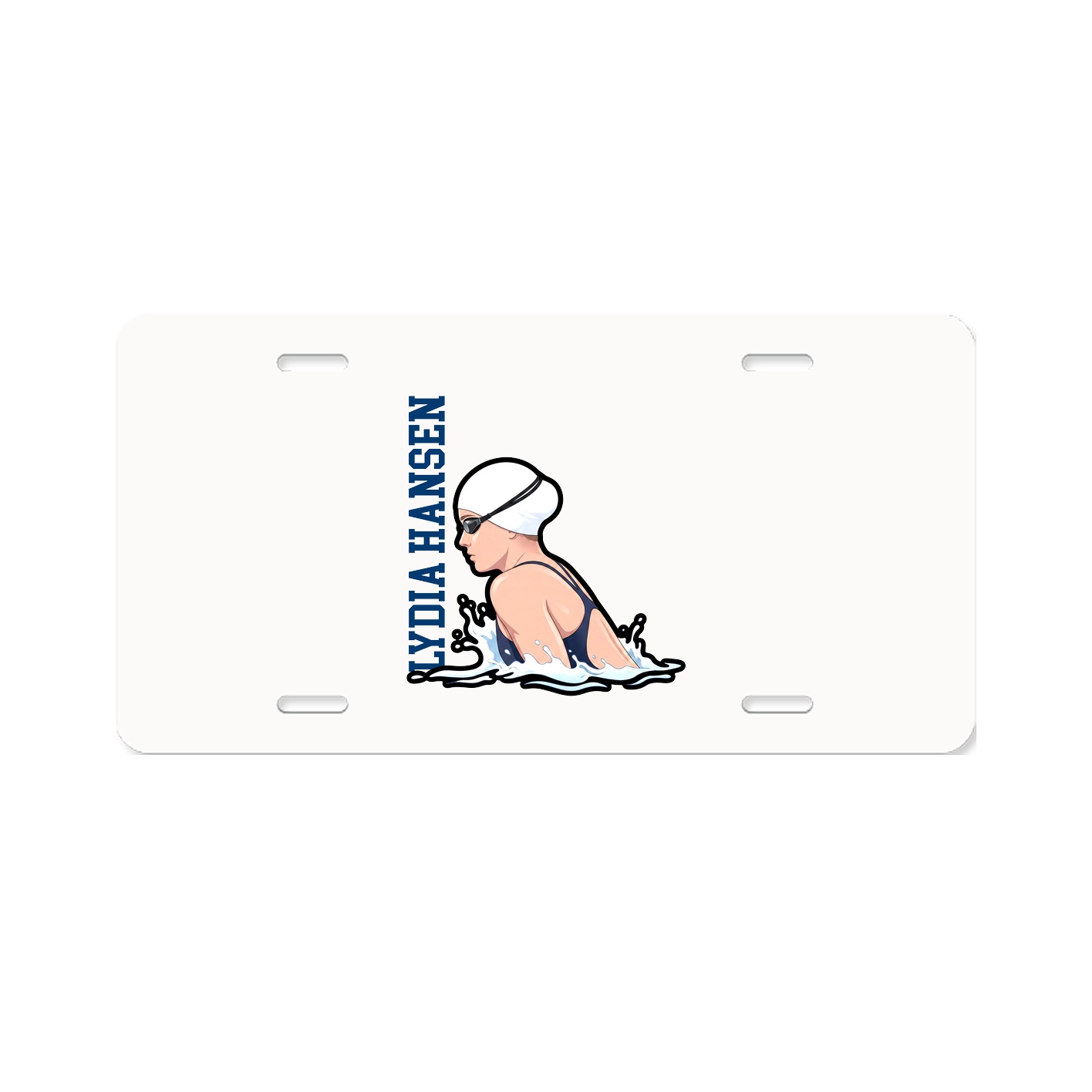 License Plate — Name Vertical in Classic