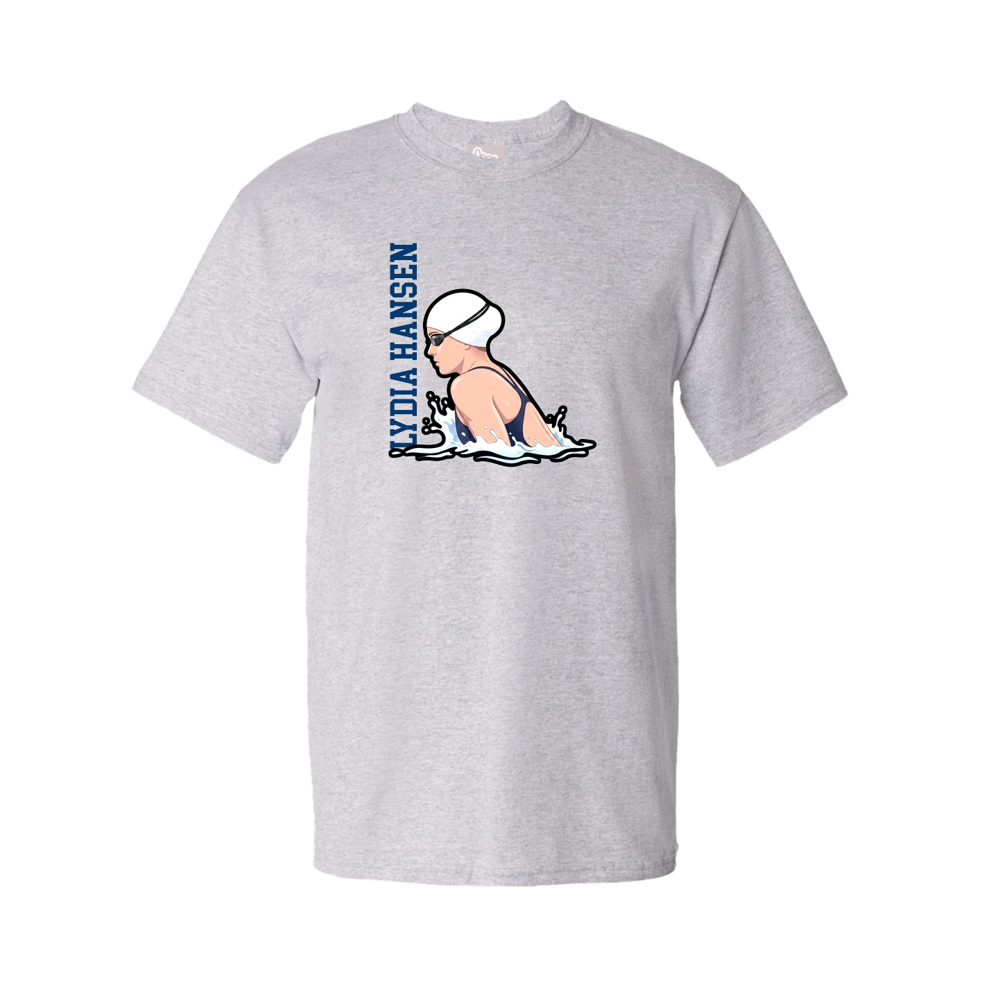 Youth Tee — Name Vertical in Grey