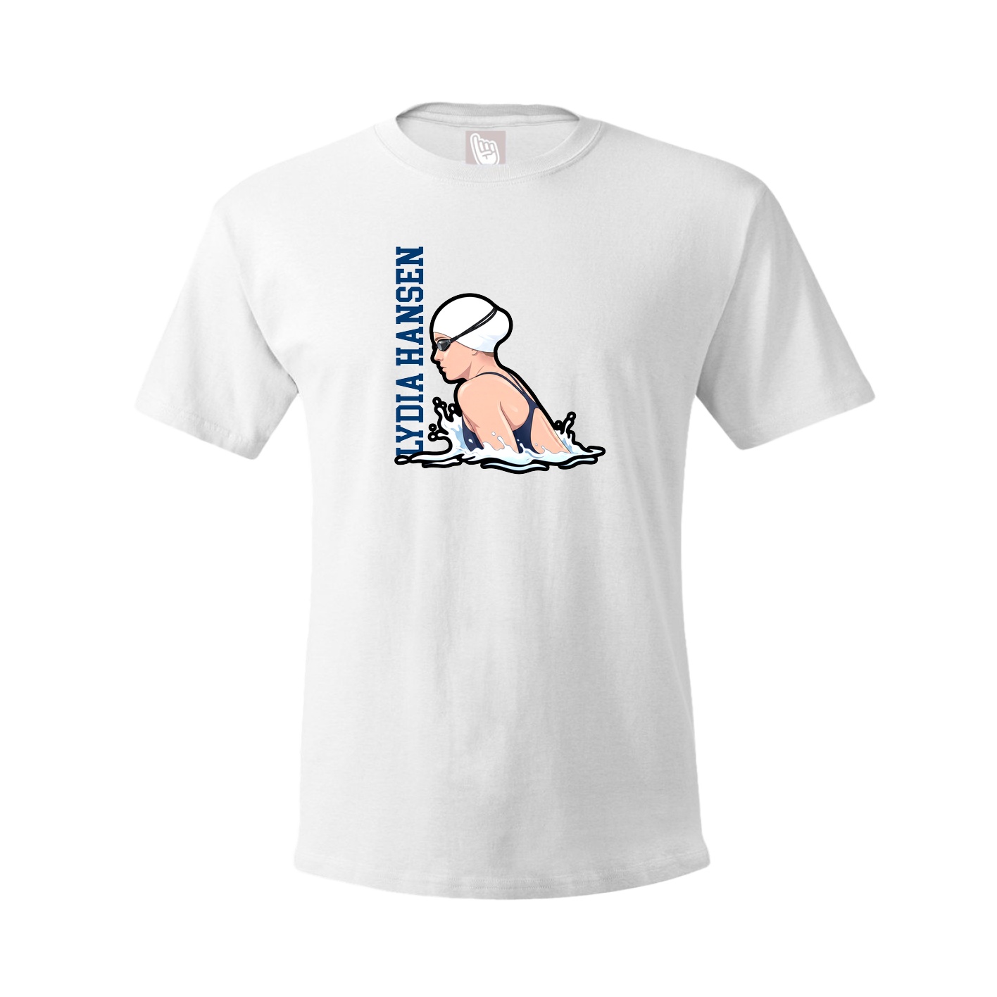Youth Tee — Name Vertical in White