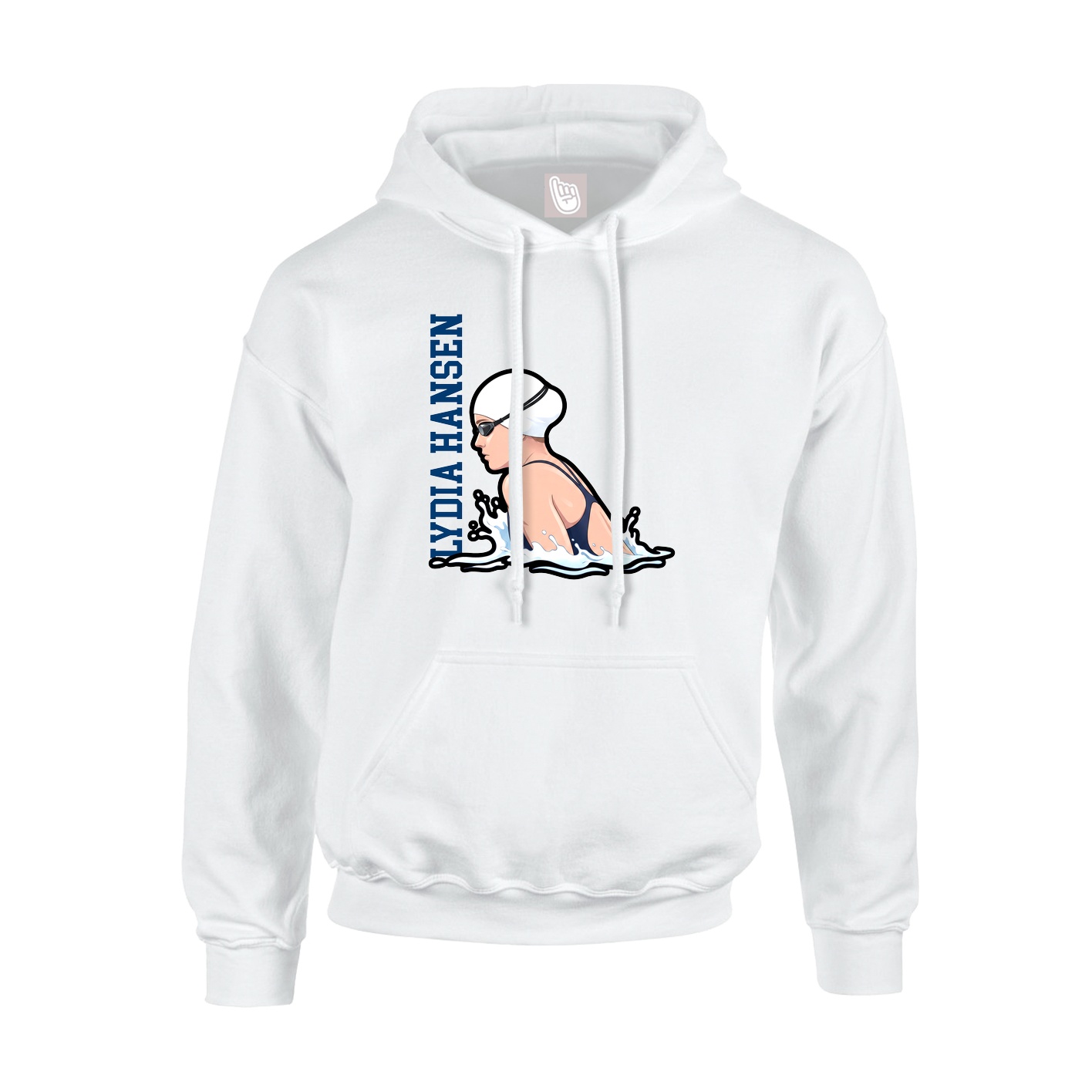Hoodie — Name Vertical in White