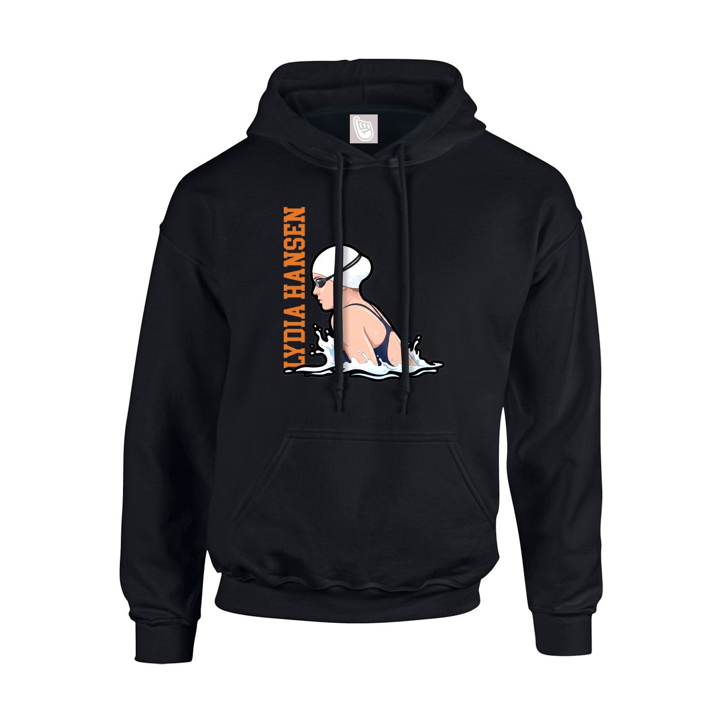 Youth Hoodie — Name Vertical in Black