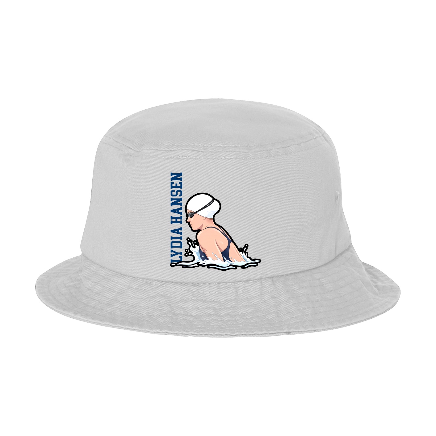 Bucket Cap — Name Vertical in White