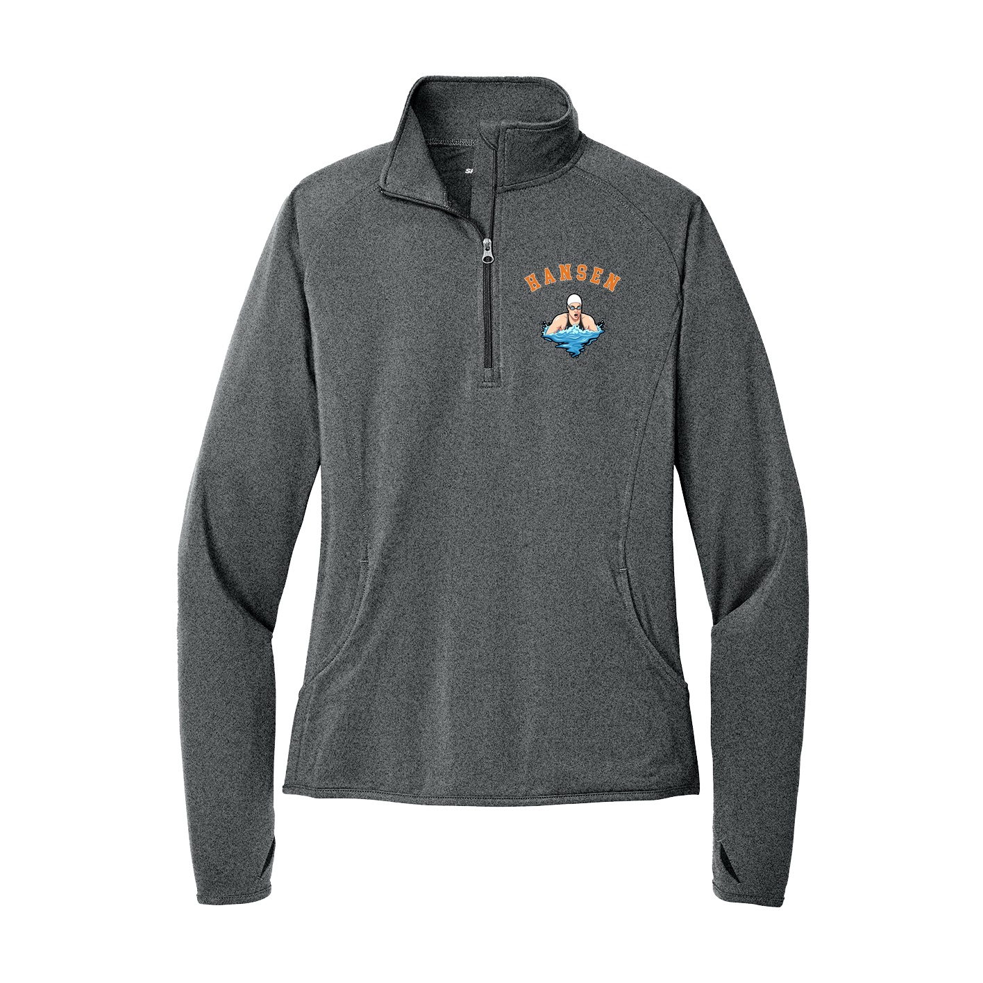Women's Q-Zip Pullover — Shirsey Arch in Grey