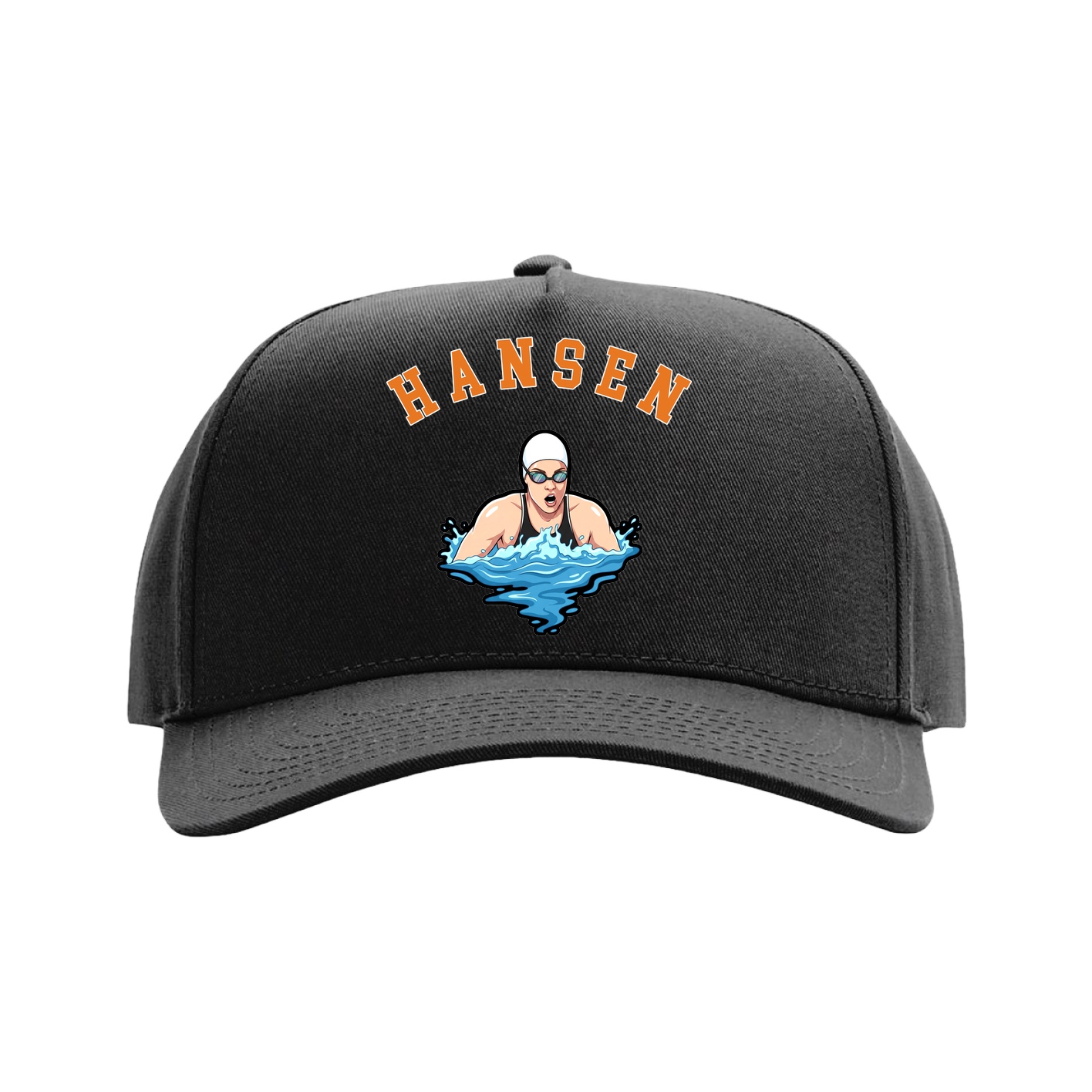 Full Fabric Five-Panel Champ Cap — Shirsey Arch in Black