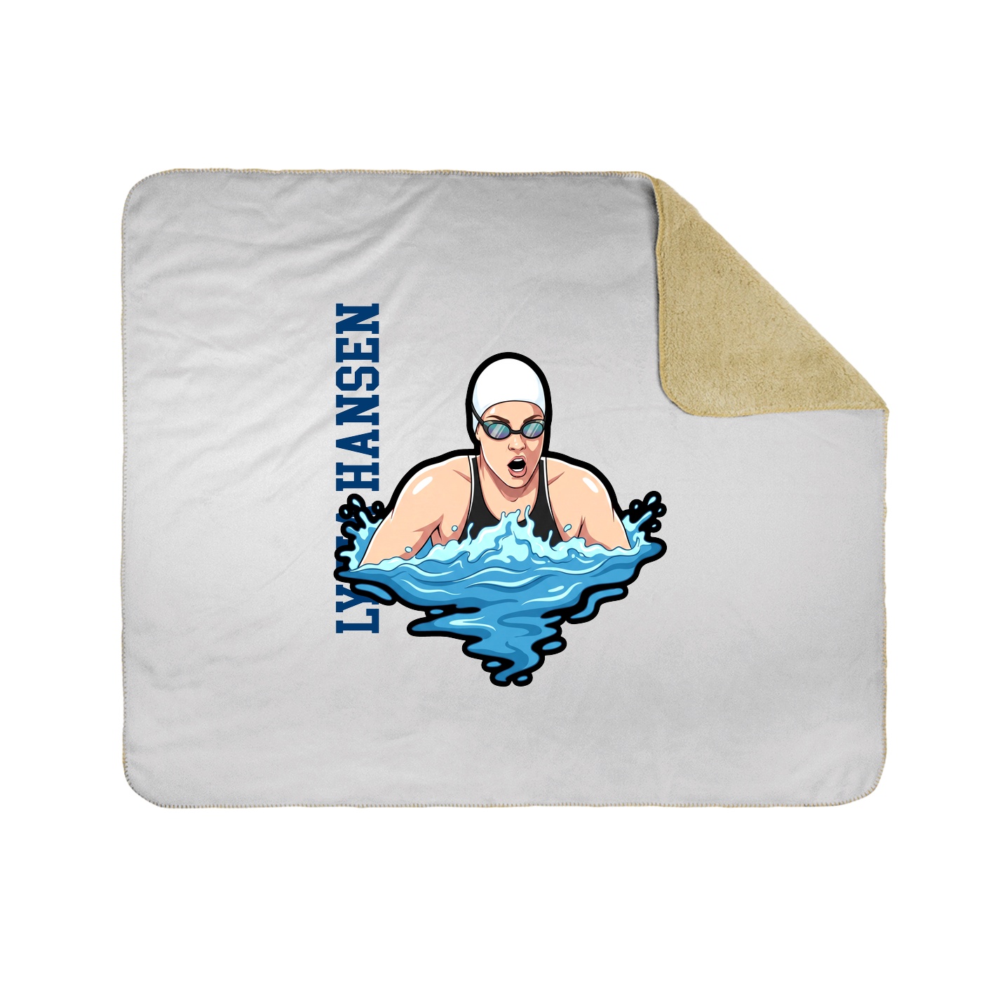 Throw Blanket — Name Vertical in White