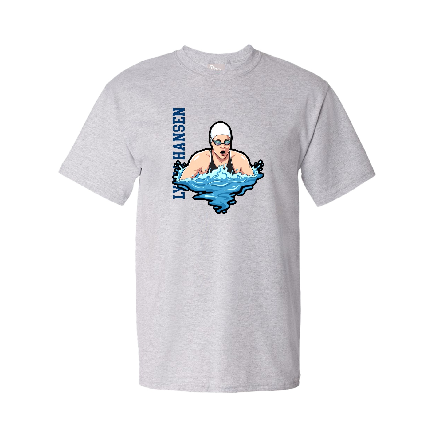 Tee — Name Vertical in Grey