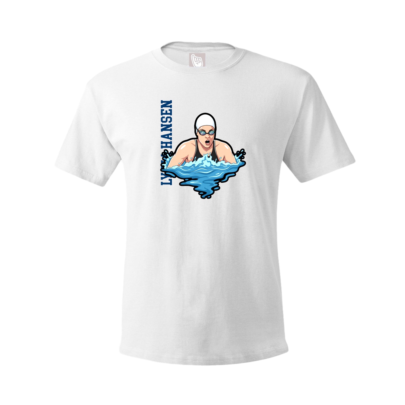 Tee — Name Vertical in White