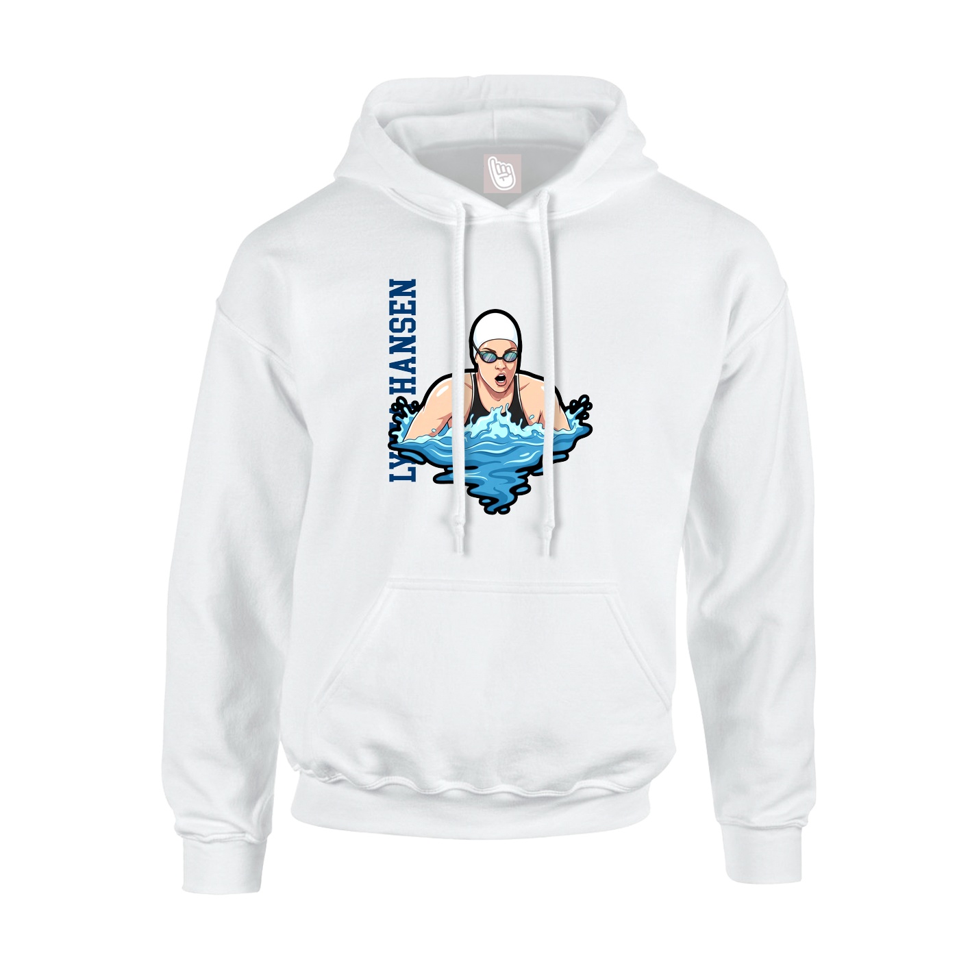 Hoodie — Name Vertical in White