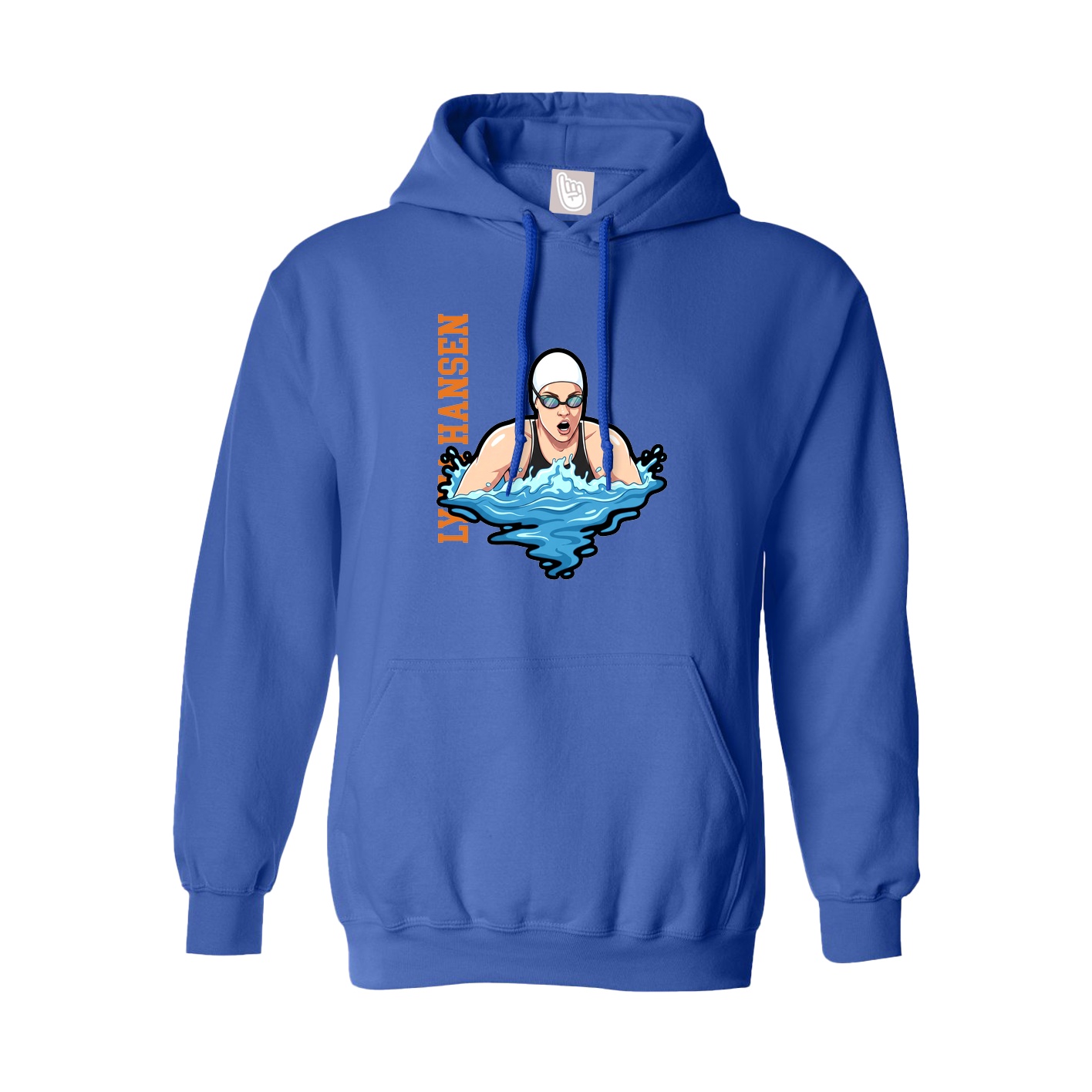 Youth Hoodie — Name Vertical in Royal