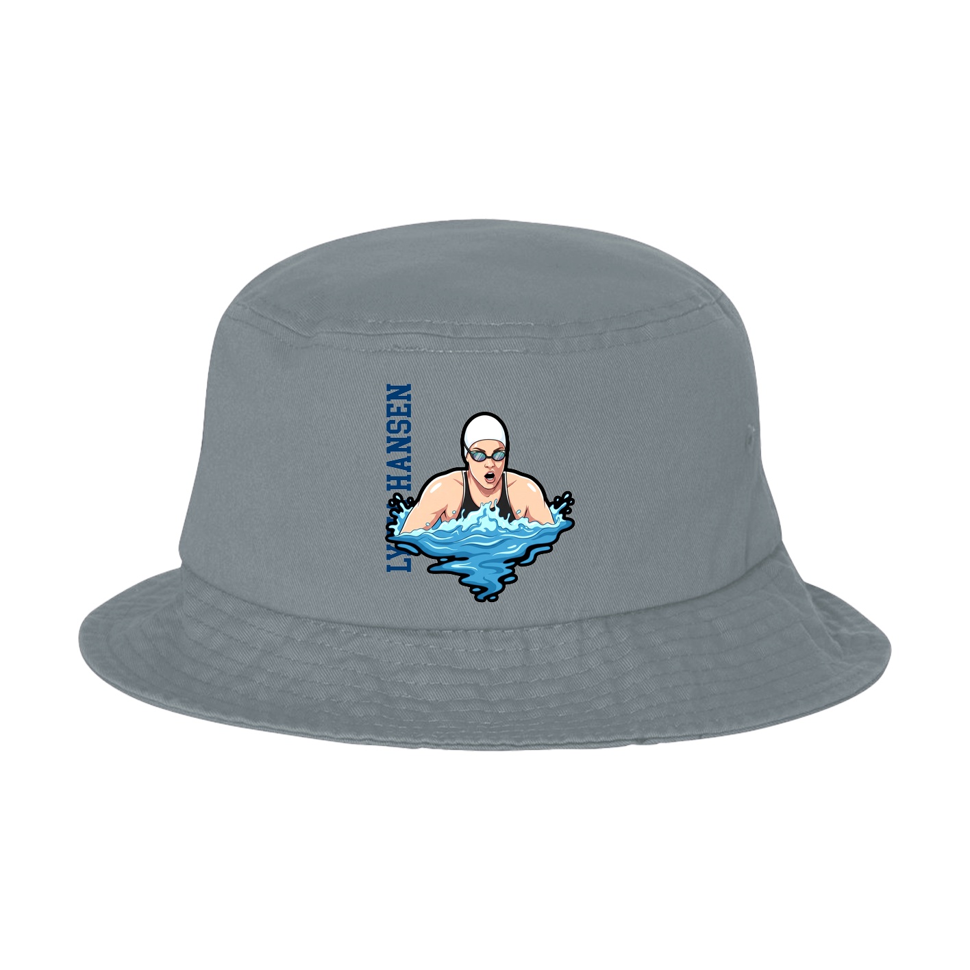 Bucket Cap — Name Vertical in Grey