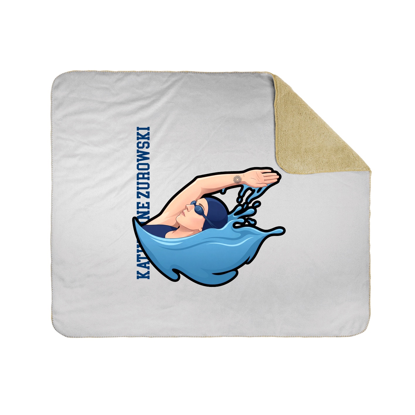 Throw Blanket — Name Vertical in White