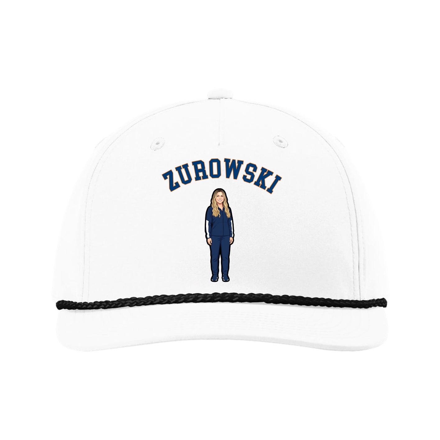 Five-Panel Classic Rope Cap — Shirsey Arch in White