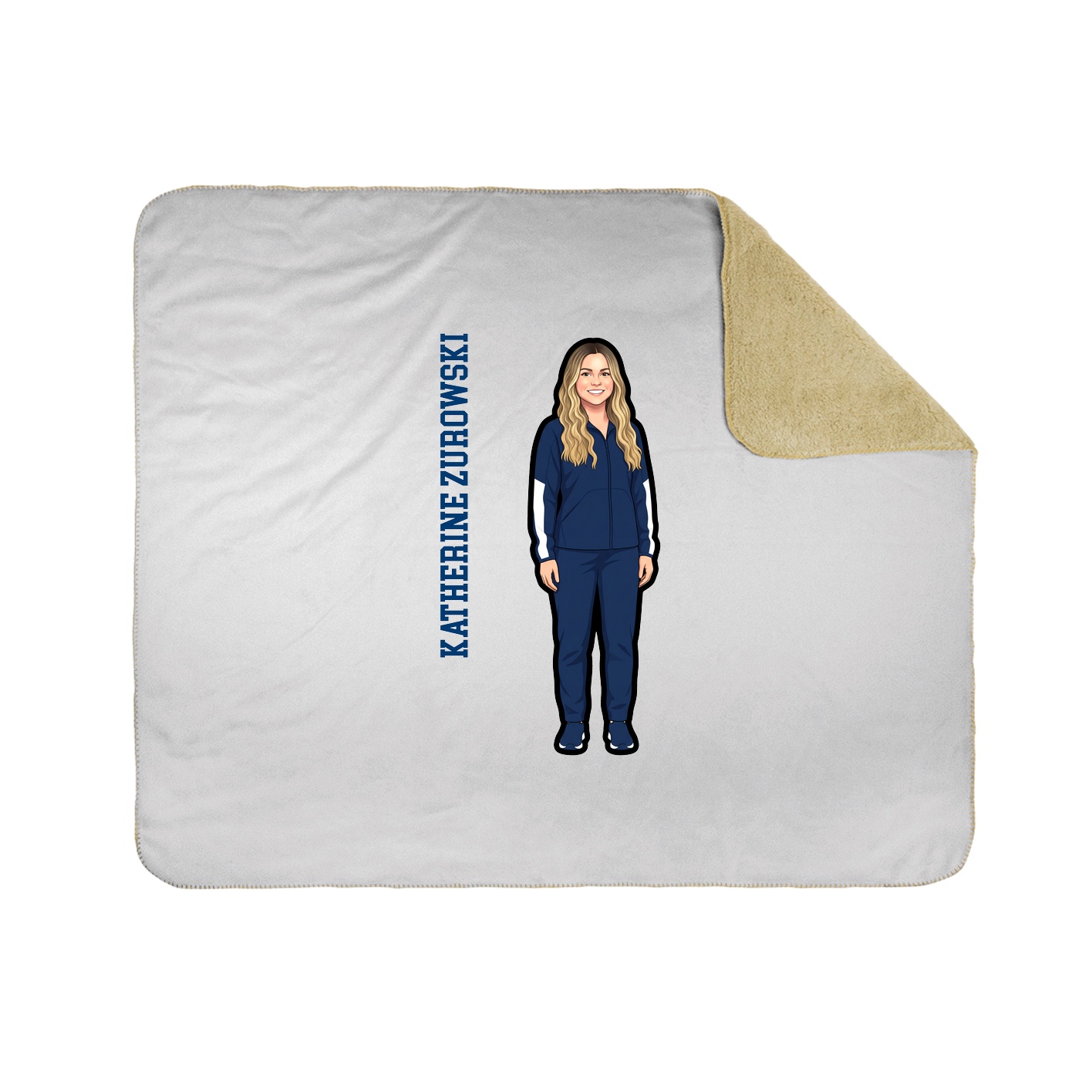 Throw Blanket — Name Vertical in White