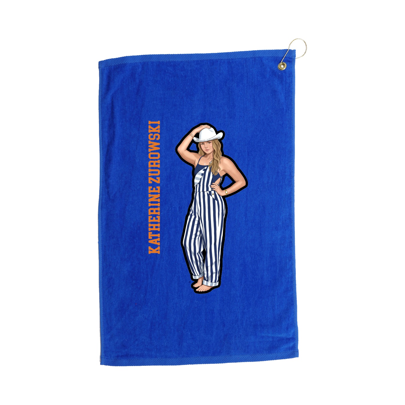 Golf Towel — Name Vertical in Royal
