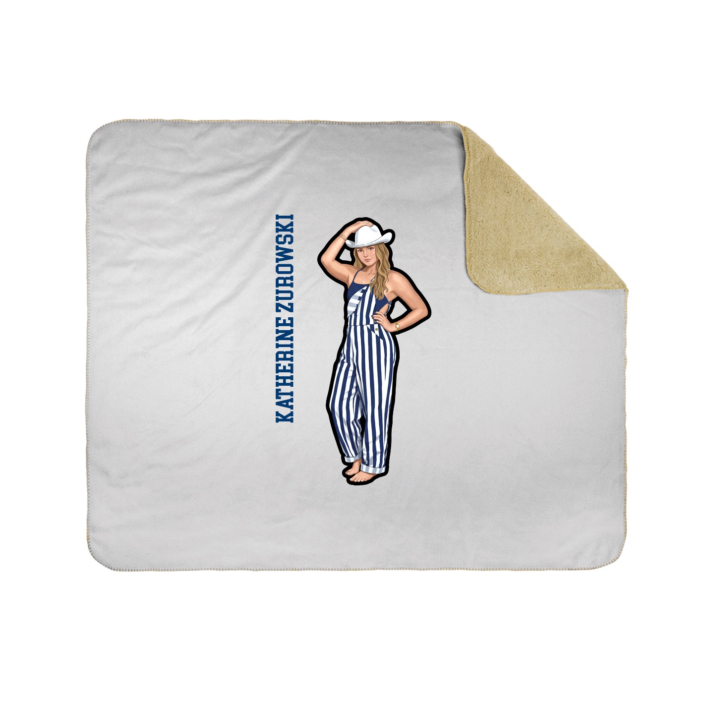 Throw Blanket — Name Vertical in White