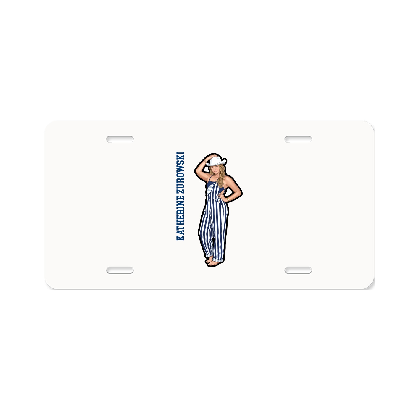 License Plate — Name Vertical in Classic