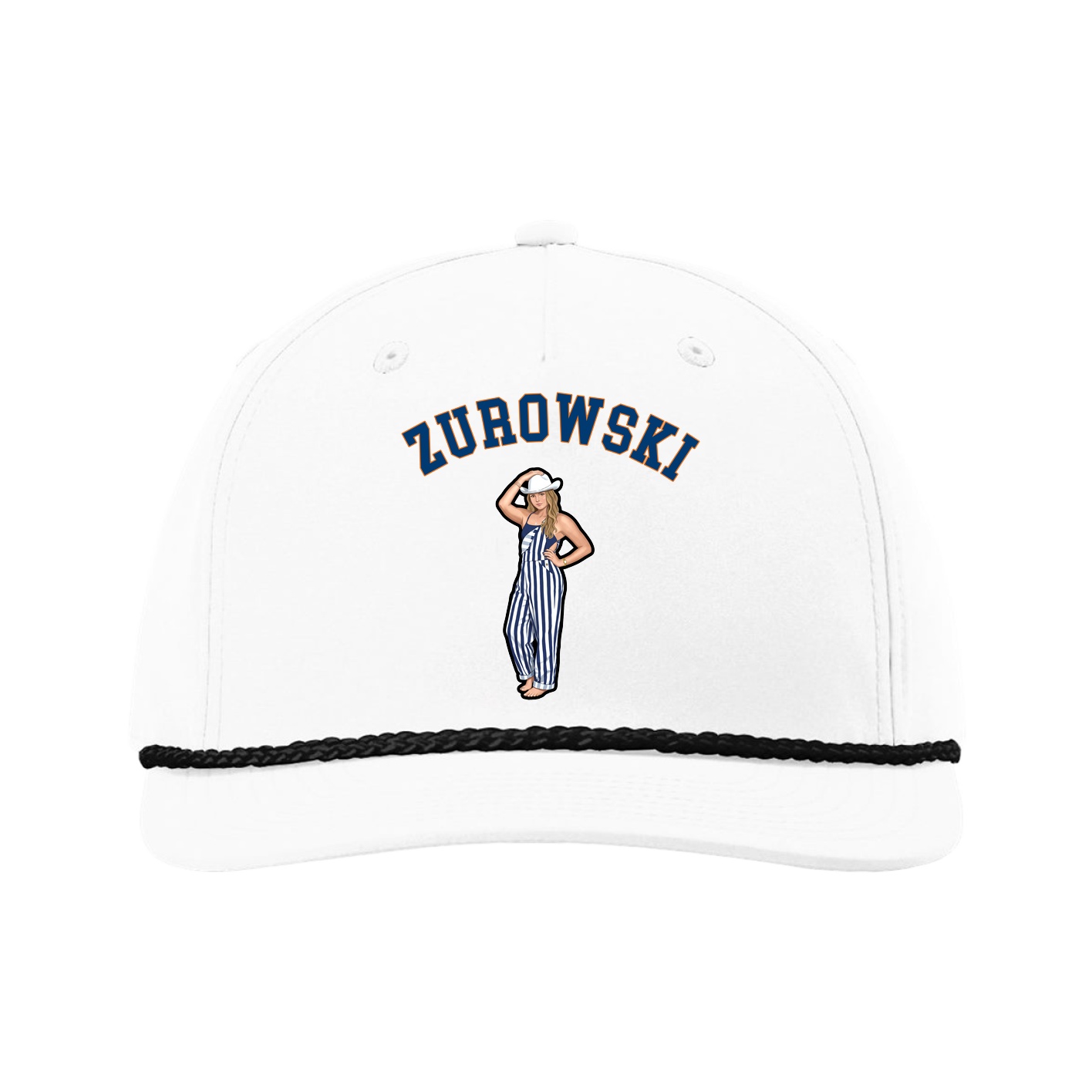 Five-Panel Classic Rope Cap — Shirsey Arch in White