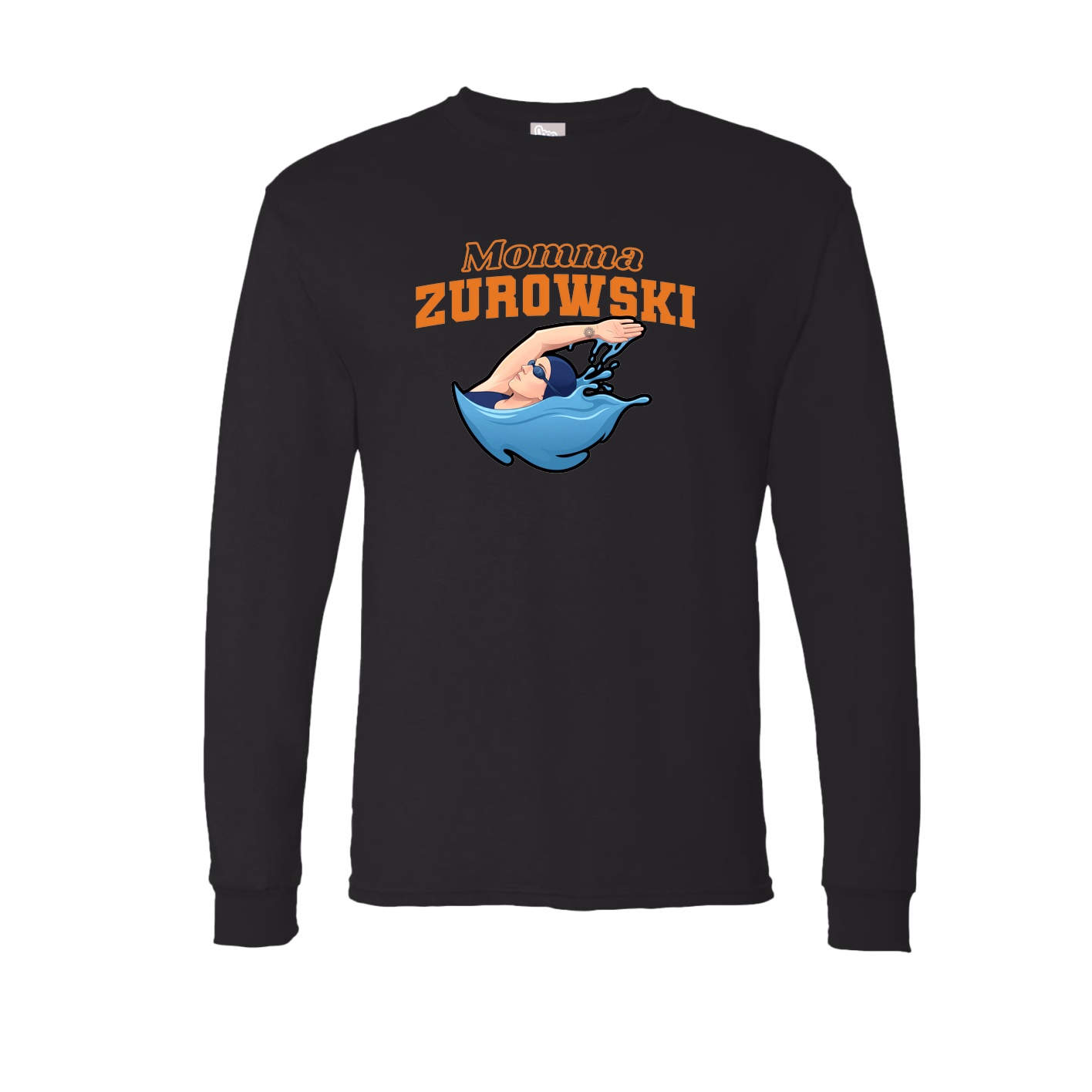 Long Sleeve Tee — Mothers Day Block in Black