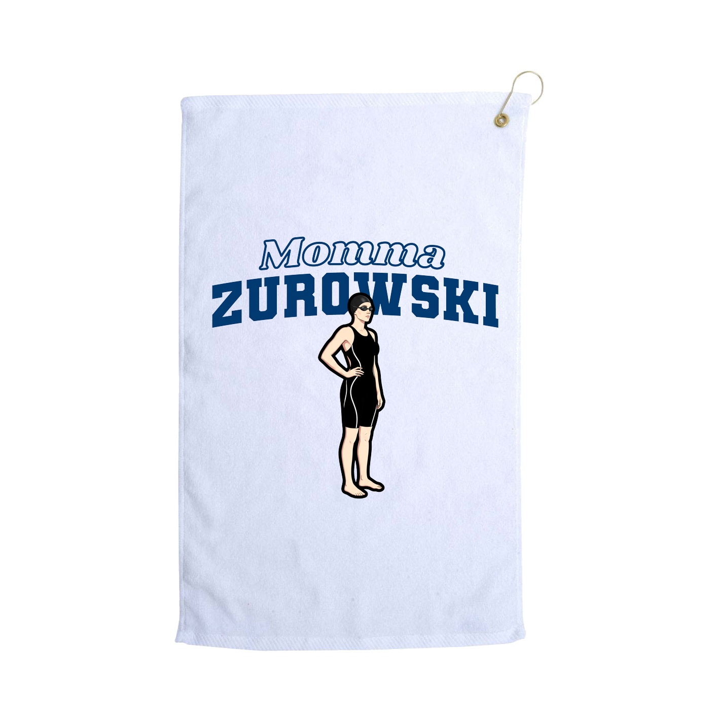 Golf Towel — Mothers Day Block in White