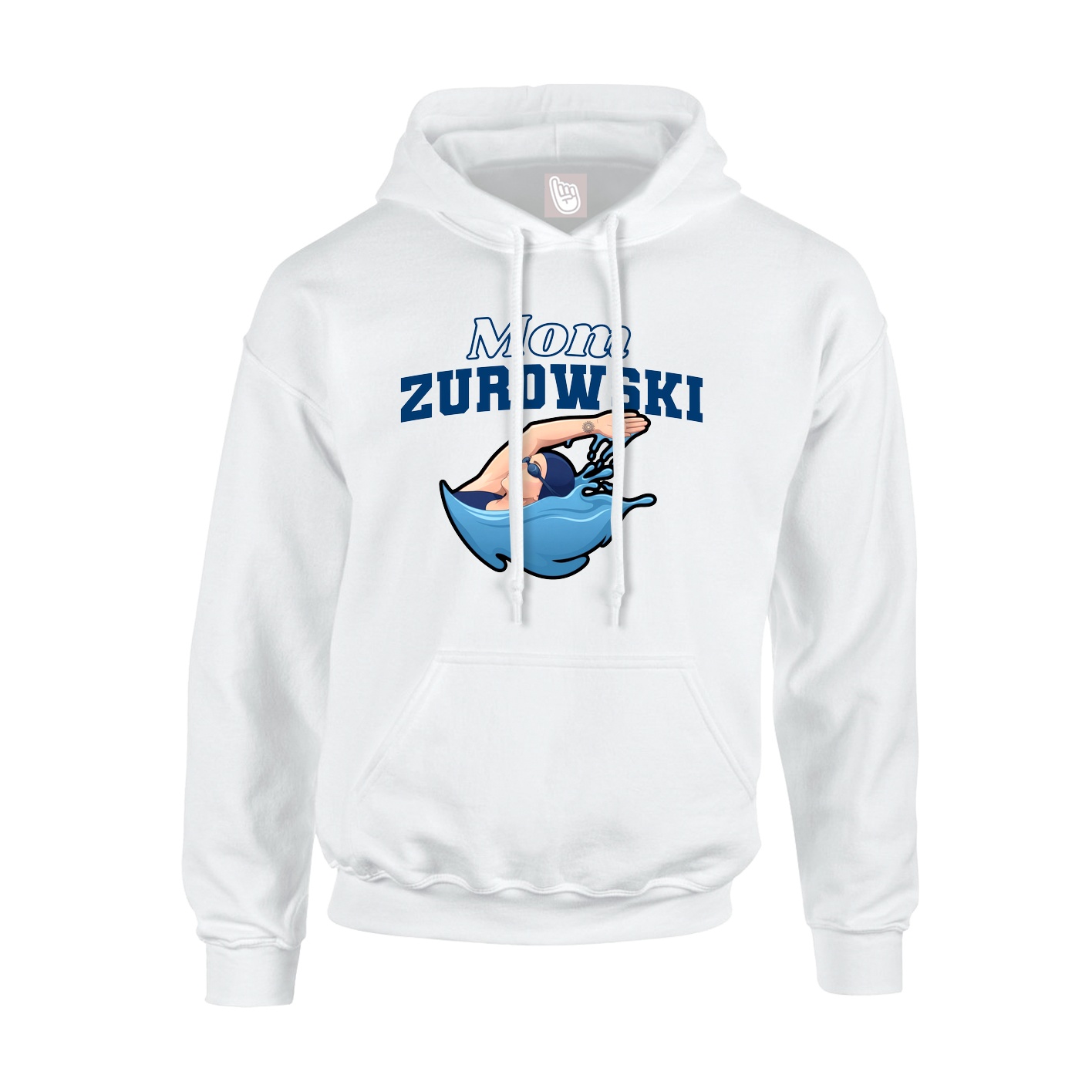 Youth Hoodie — Mothers Day Block in White